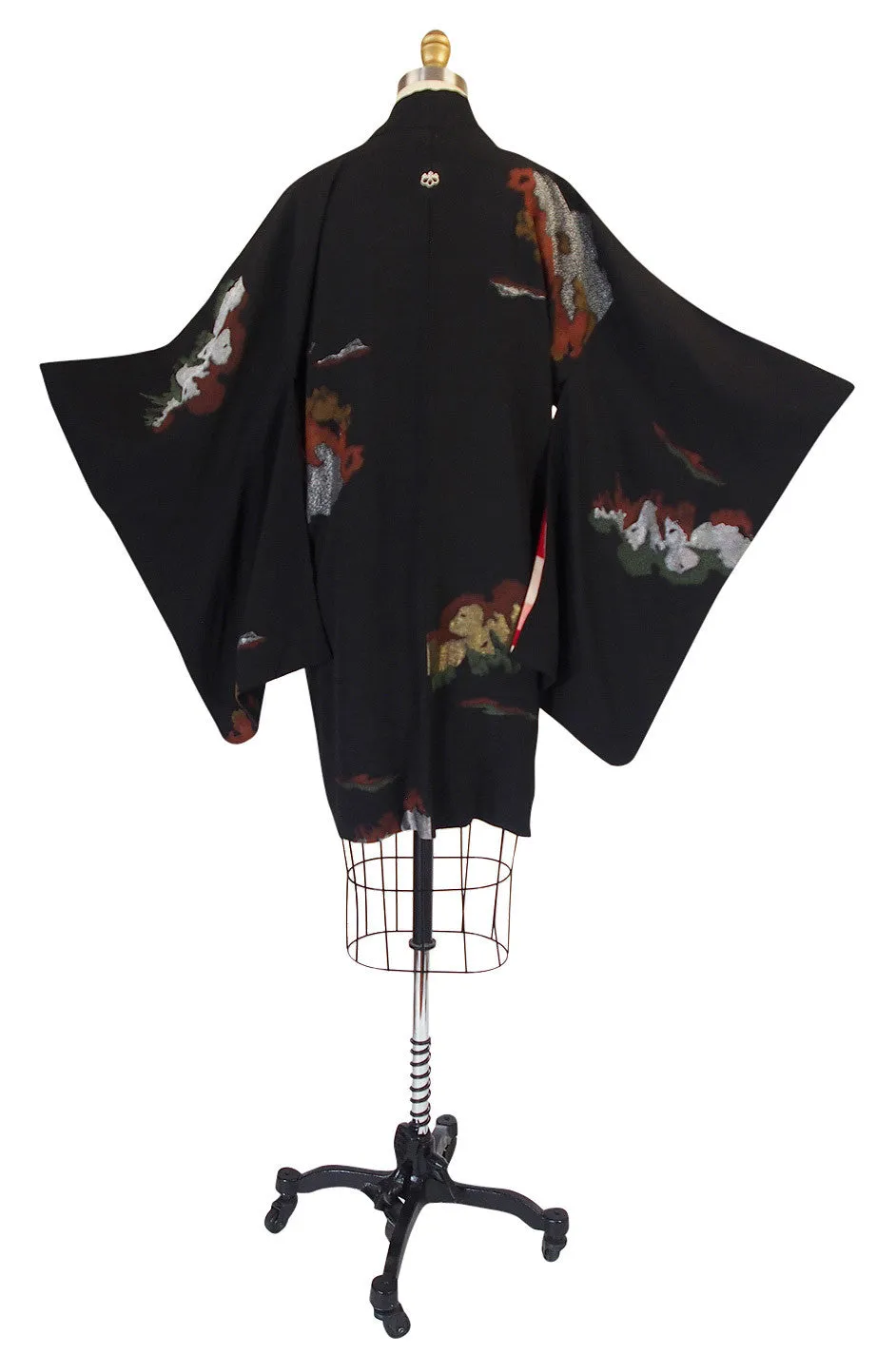 1950s Stunning silk and Metallic Thread Kimono