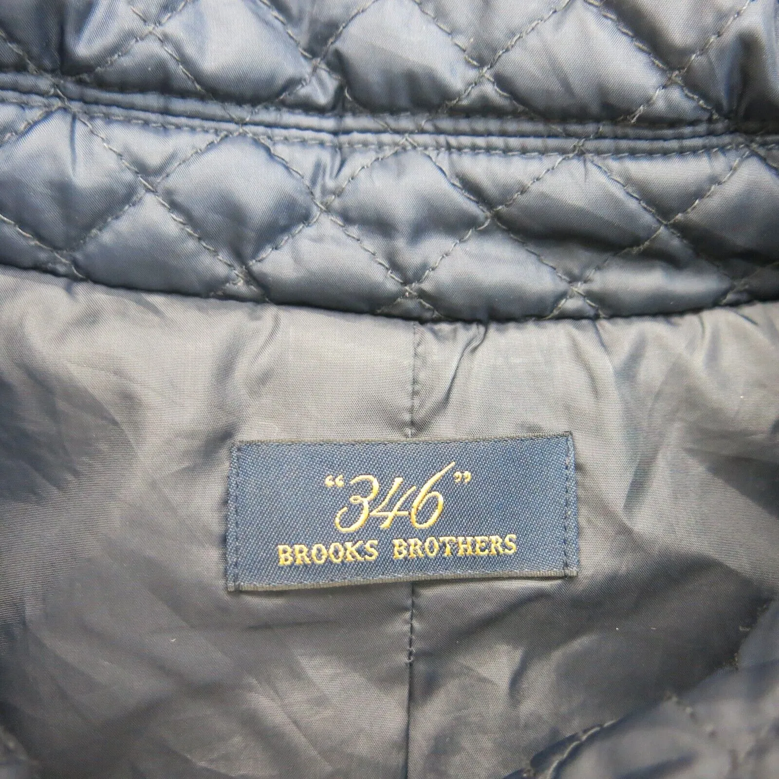 346 Brooks Brothers Womens Quilted Puffer Jacket Button Front Blue Size Large