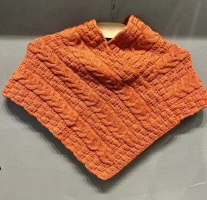 Aran - Children's Poncho - Orange