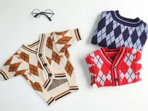 Argyle Knit Cardigan