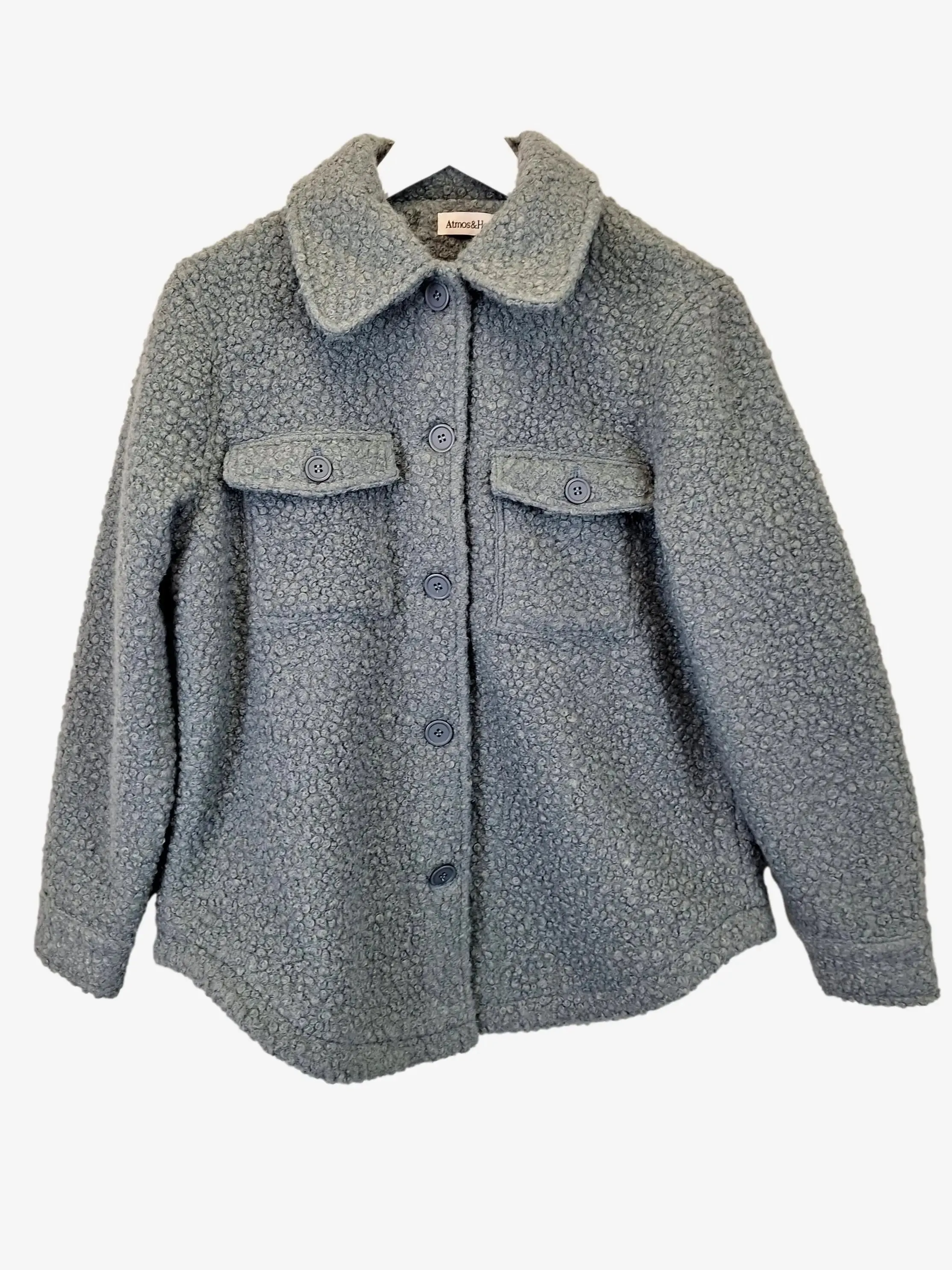 Atmos & Here Classic Slate Boucle Jacket Size 6