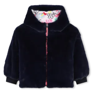 BILLIEBLUSH PINK FLOWER POWER REVERSIBLE PUFFER JACKET