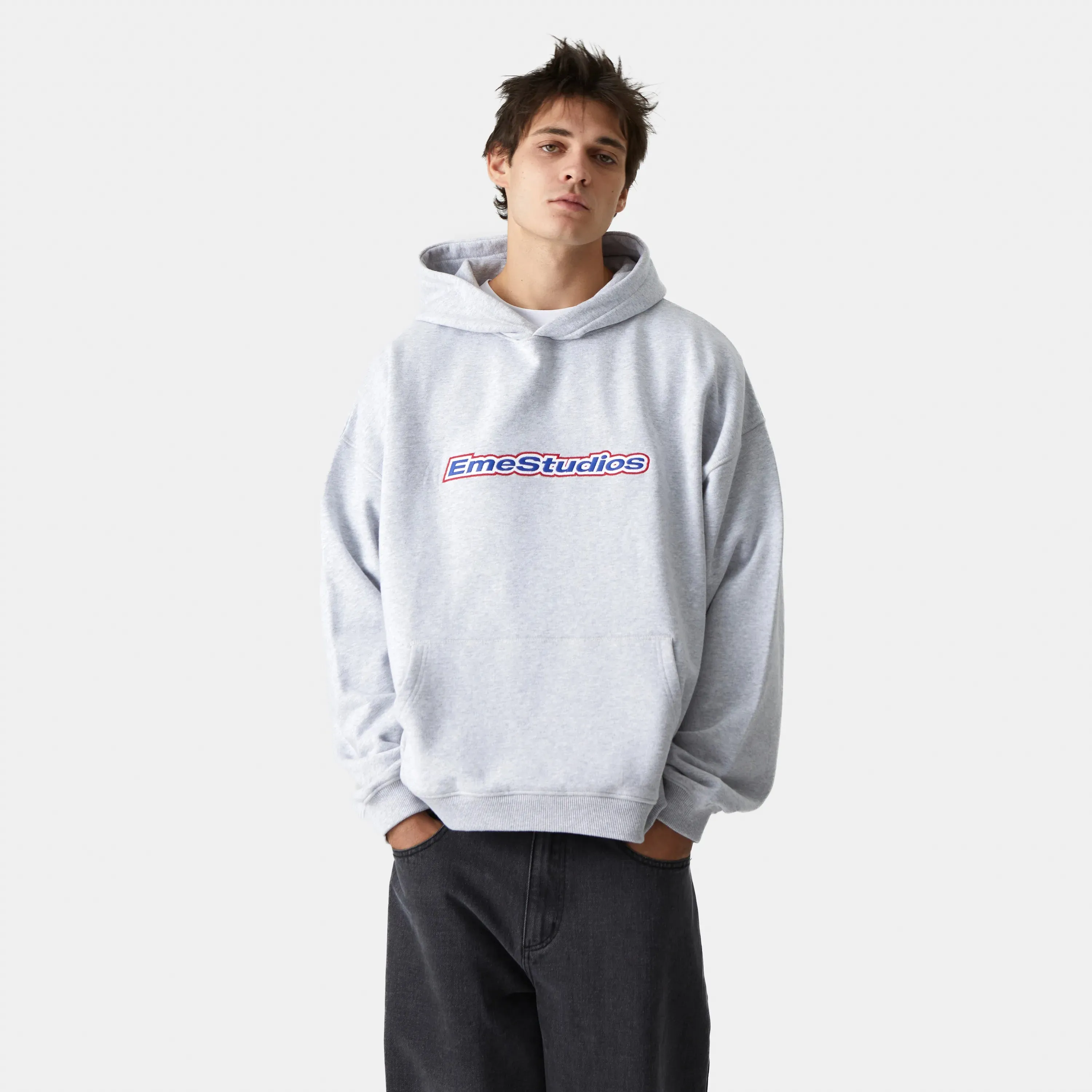 Box Heather Grey Oversized Hoodie