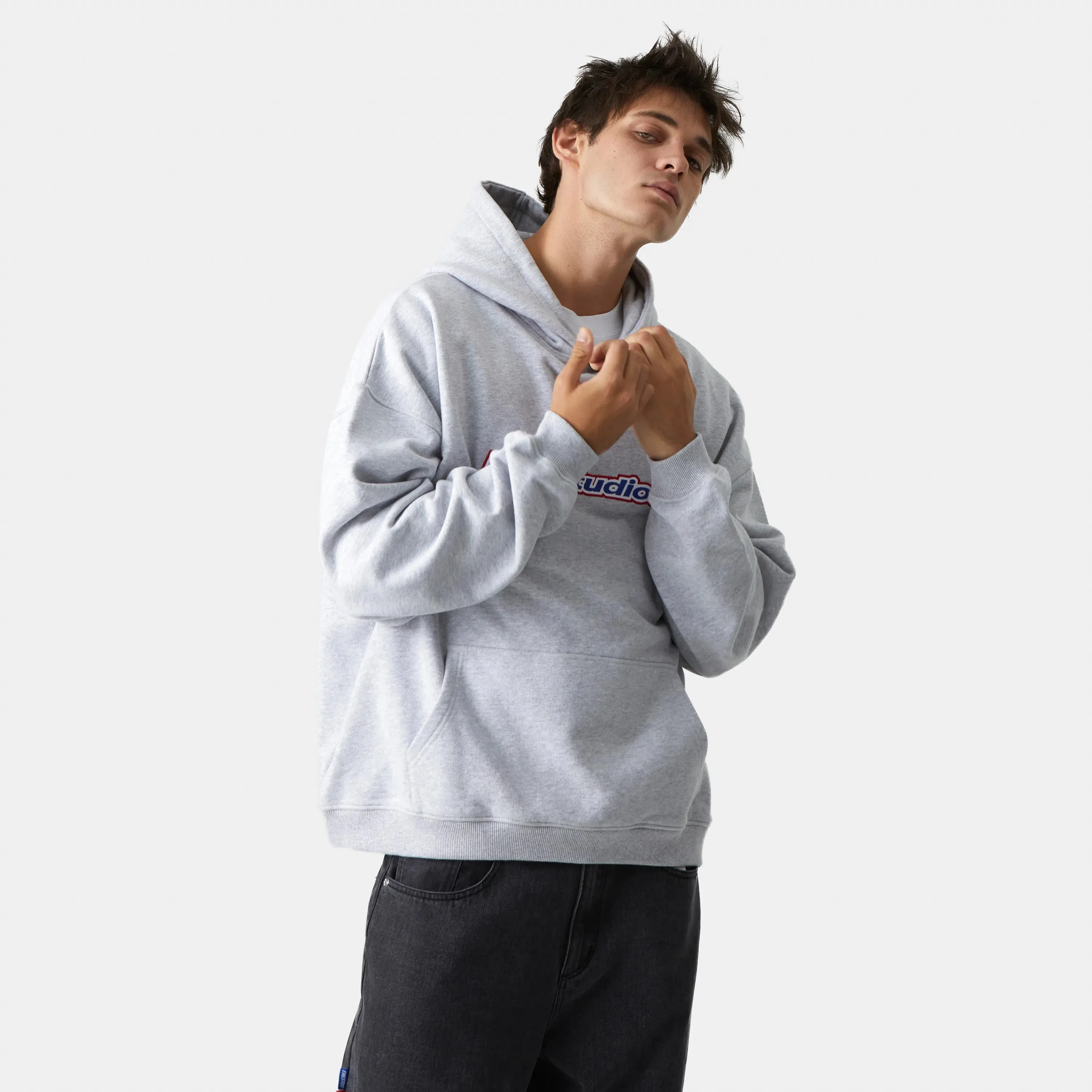 Box Heather Grey Oversized Hoodie