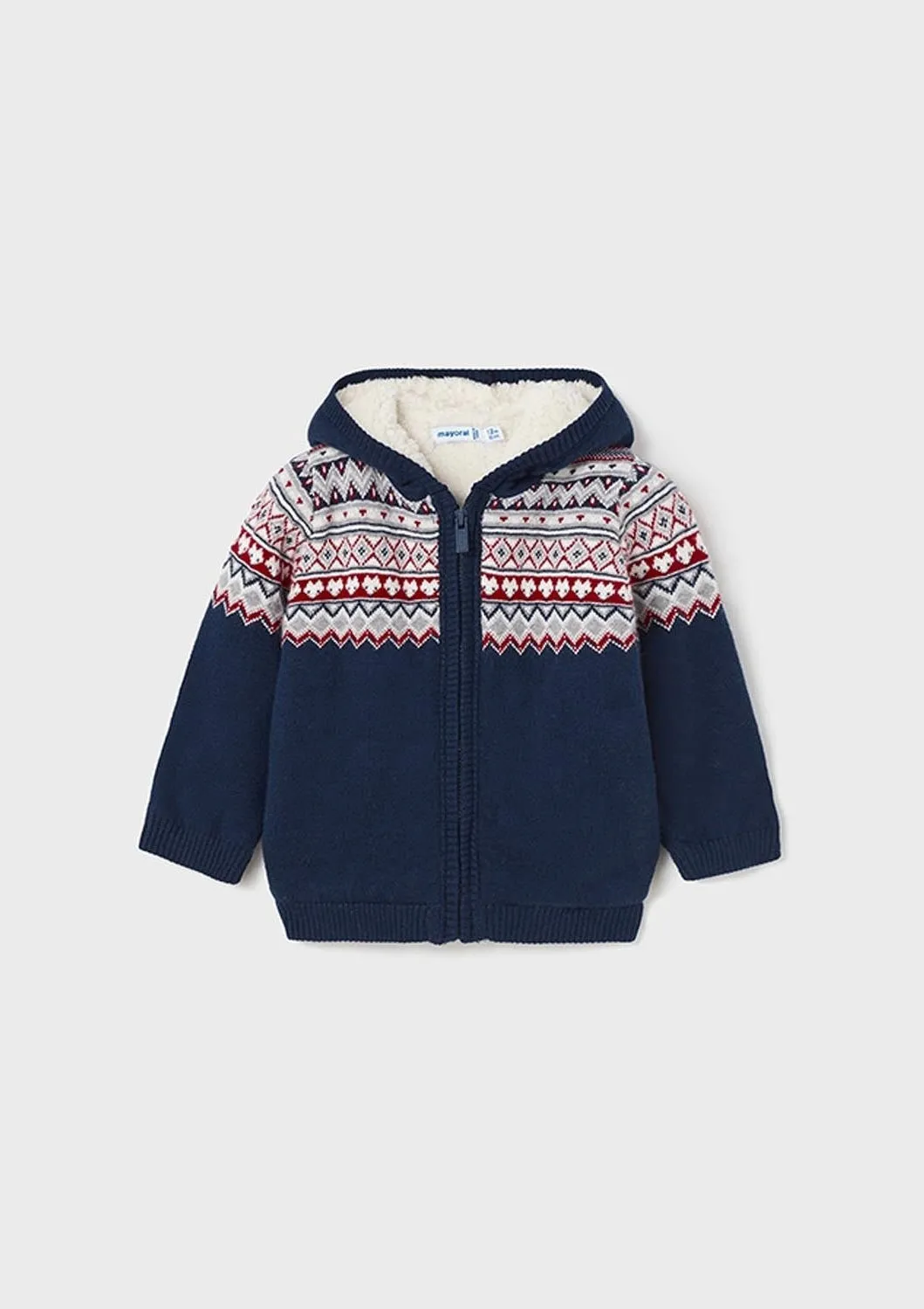 Boys NAVY KNIT CARDIGAN HOODED | Mayoral