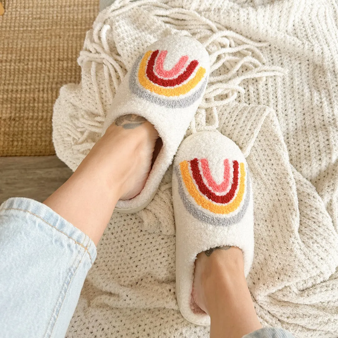 Emma Rainbow Plush Slippers - Buy 1 Get 1 Free