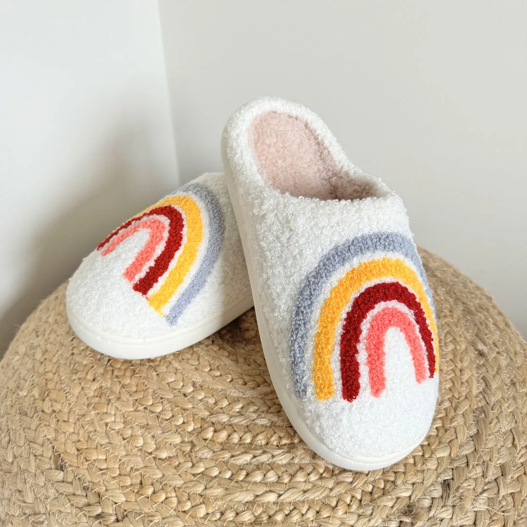 Emma Rainbow Plush Slippers - Buy 1 Get 1 Free