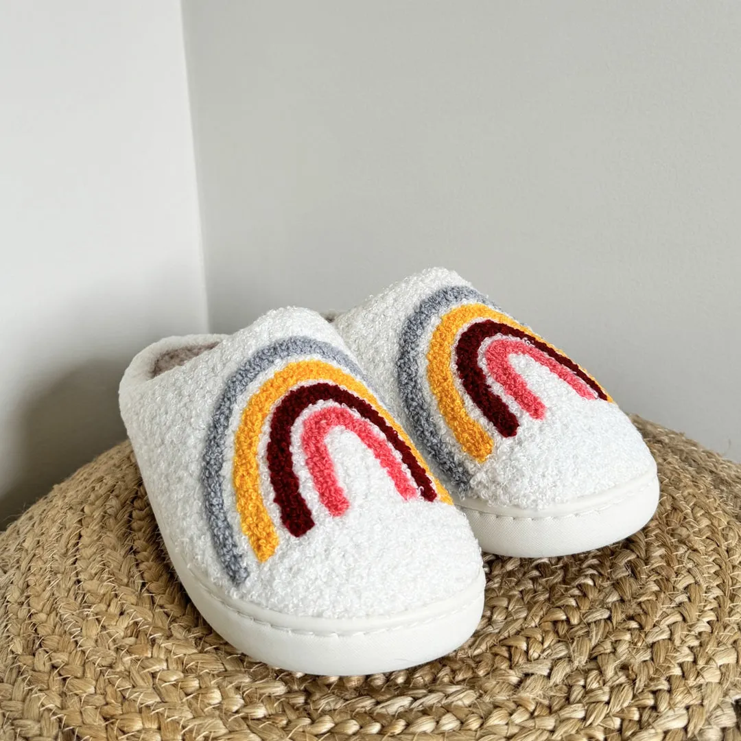 Emma Rainbow Plush Slippers - Buy 1 Get 1 Free