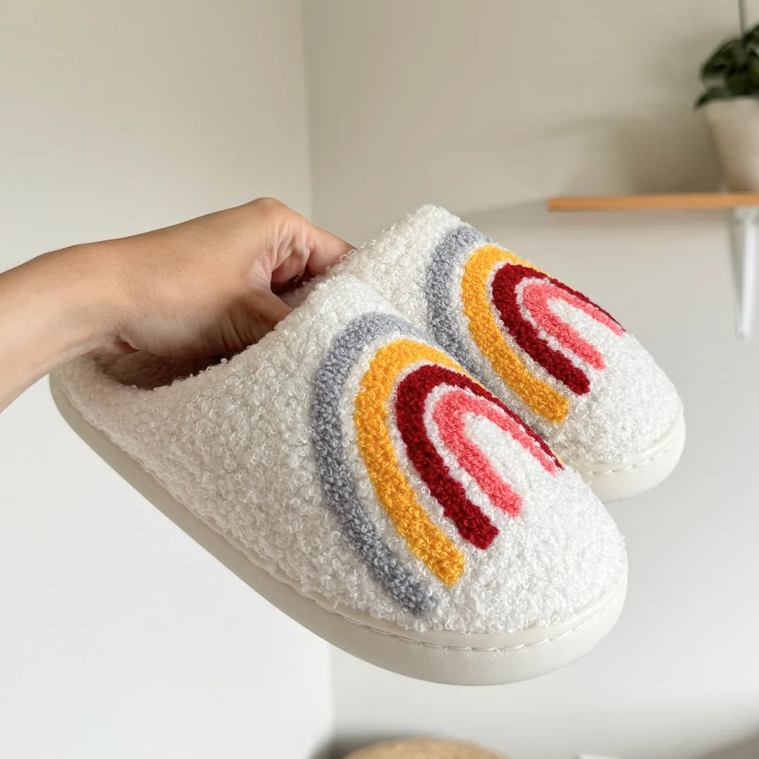 Emma Rainbow Plush Slippers - Buy 1 Get 1 Free