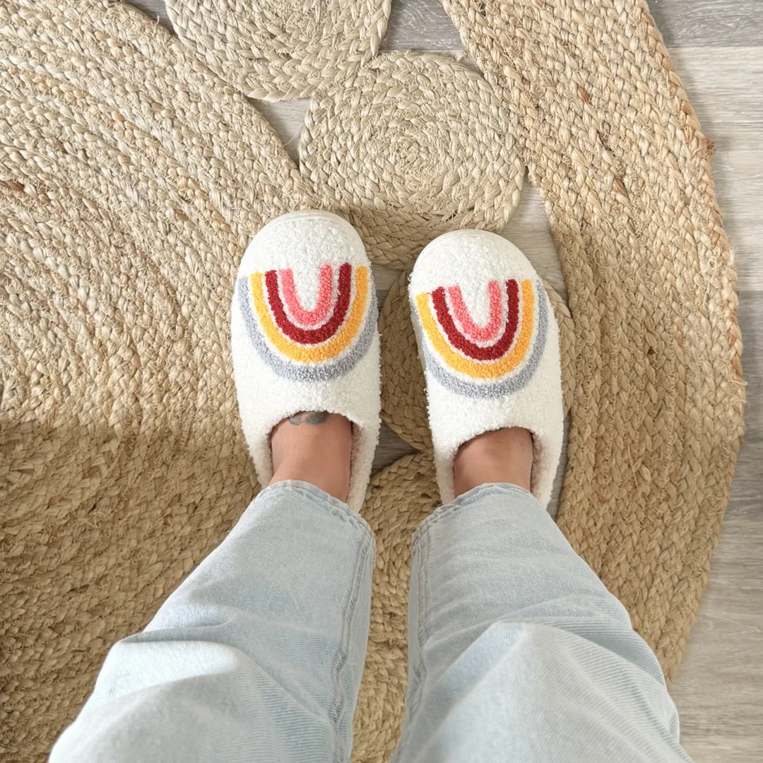 Emma Rainbow Plush Slippers - Buy 1 Get 1 Free