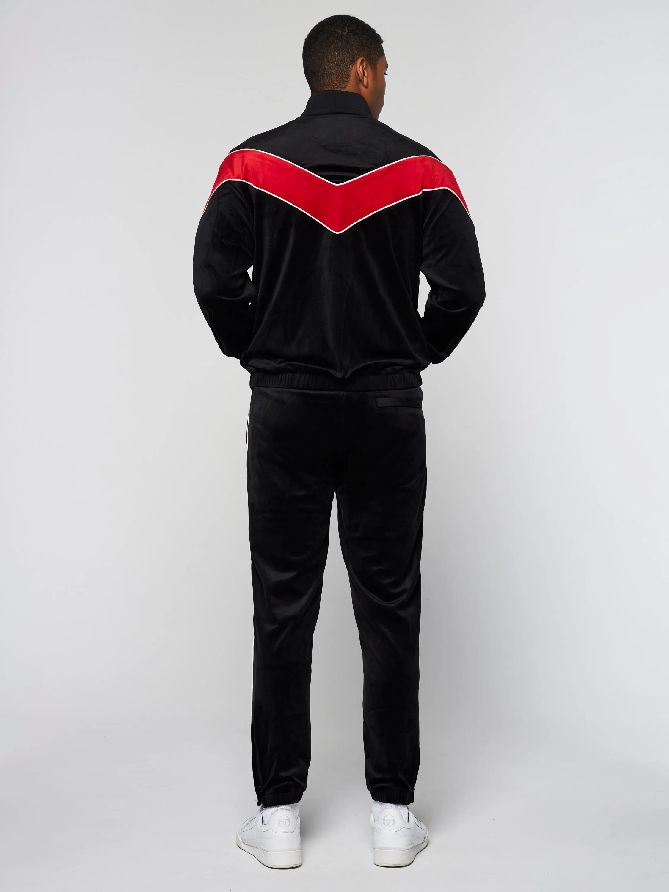 Gallone Velour Track Jacket- Black Beauty