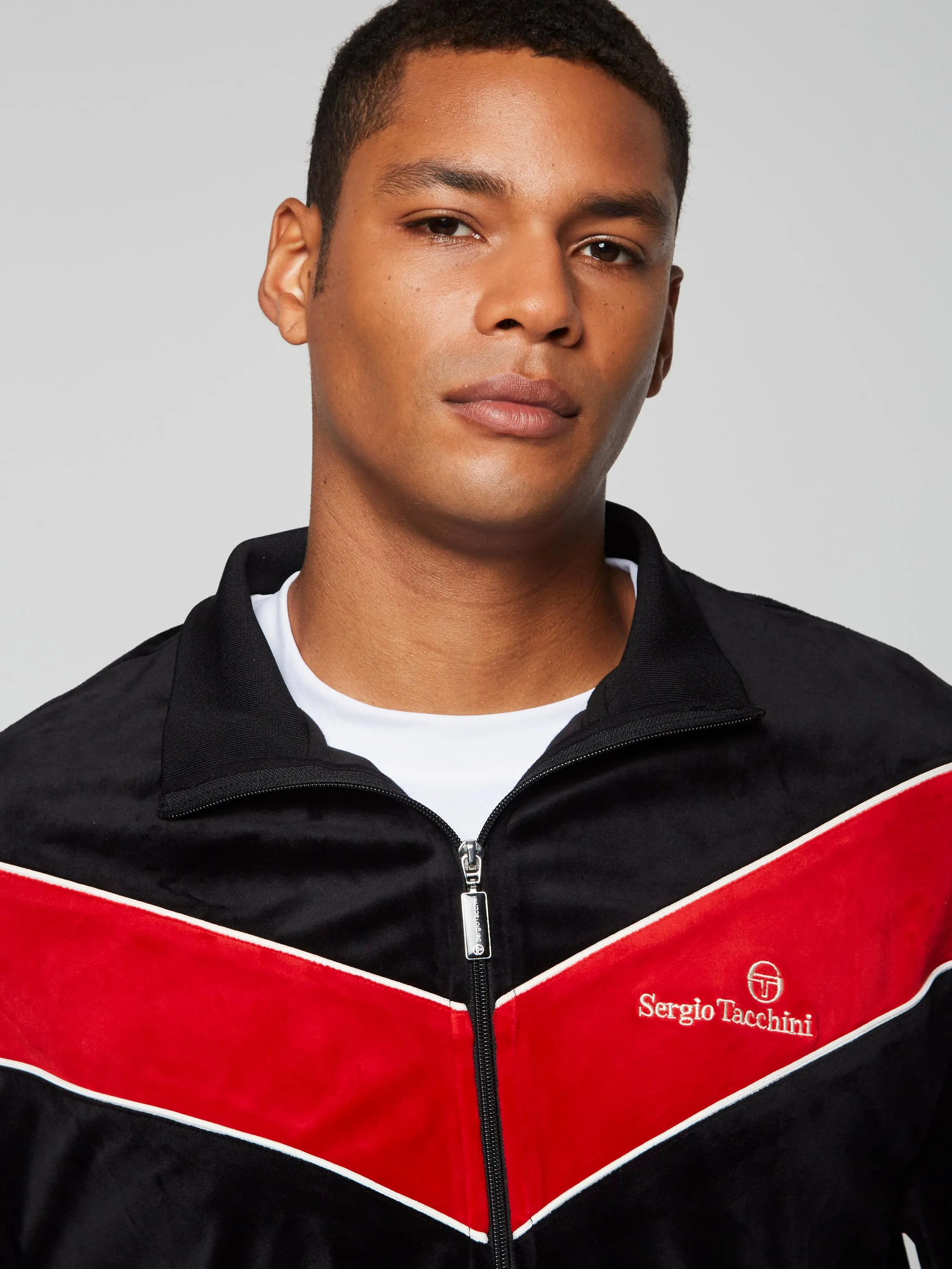 Gallone Velour Track Jacket- Black Beauty