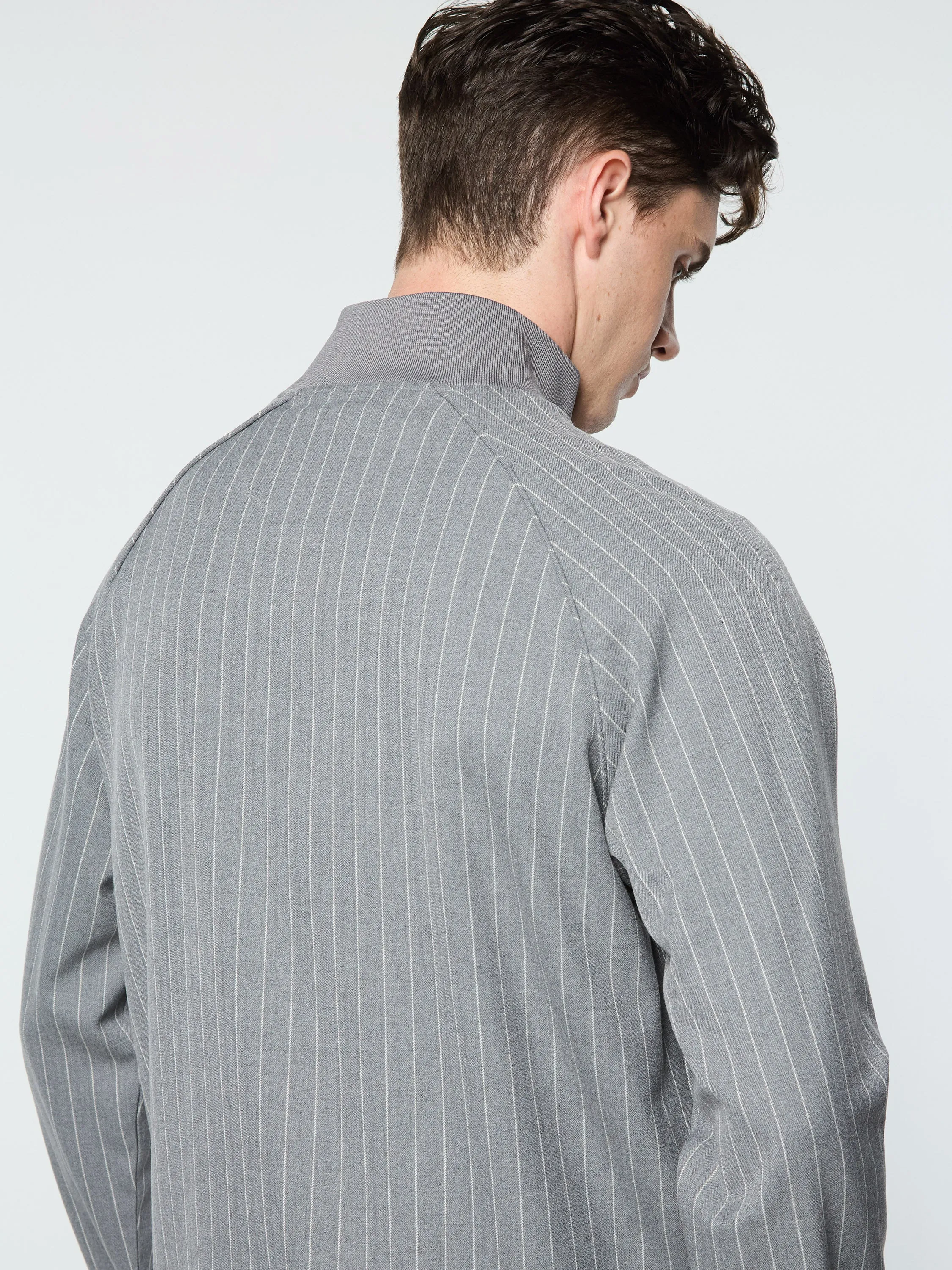 Gessato Suiting Track Jacket- Quiet Shade