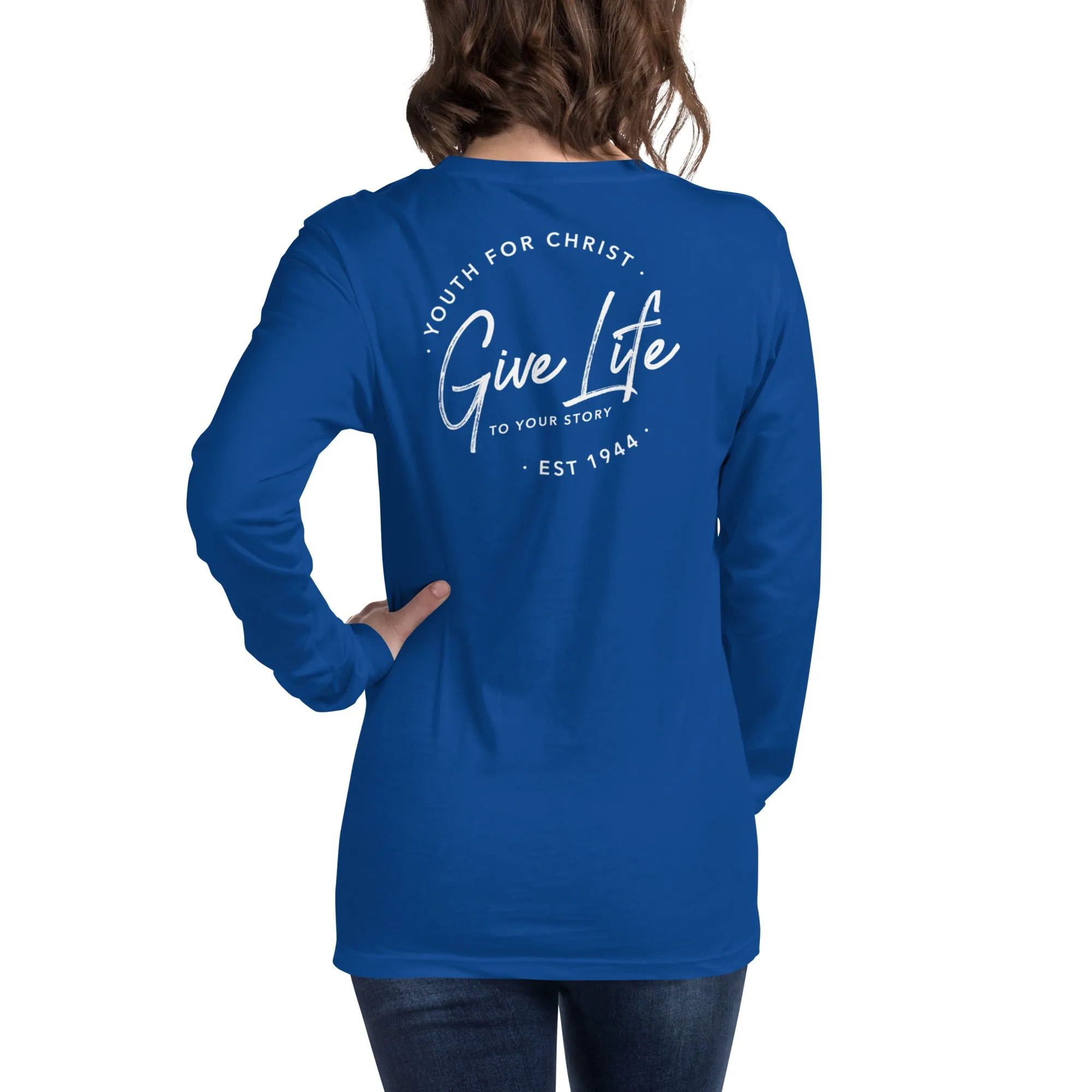 Give Life Script Back Long Sleeve Tee