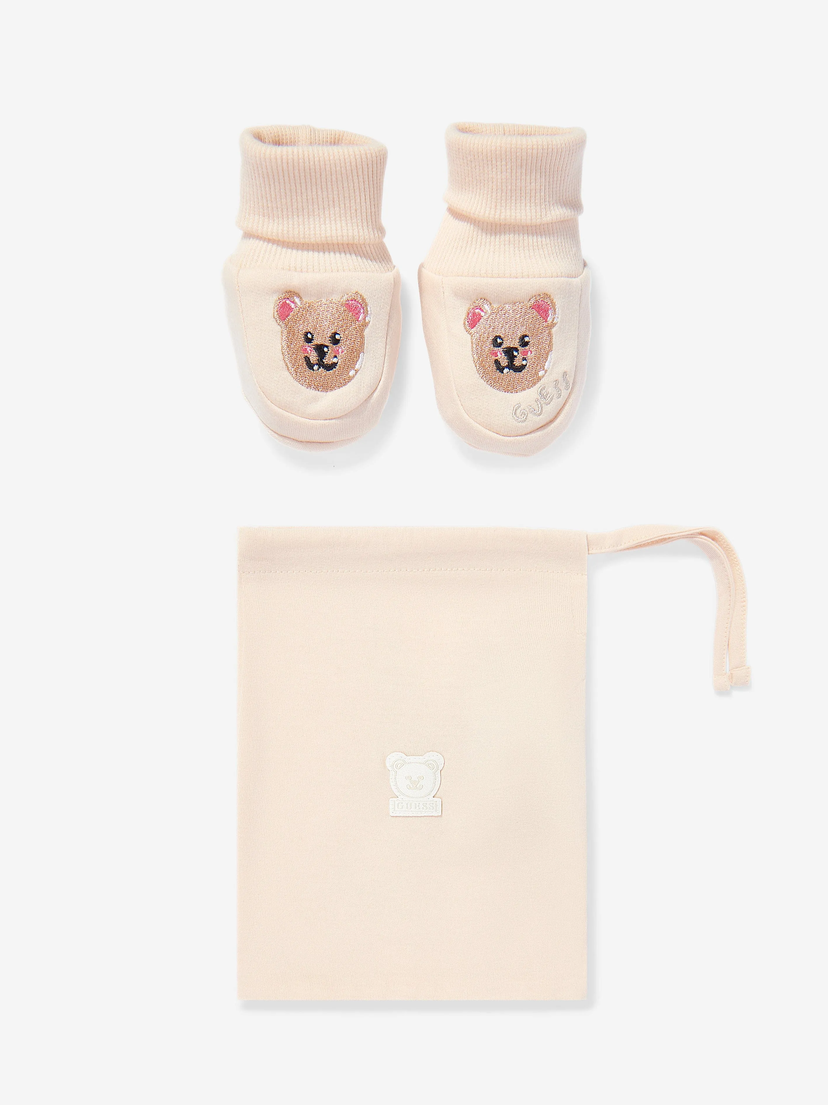 Guess Baby Teddy Bear Booties in Beige