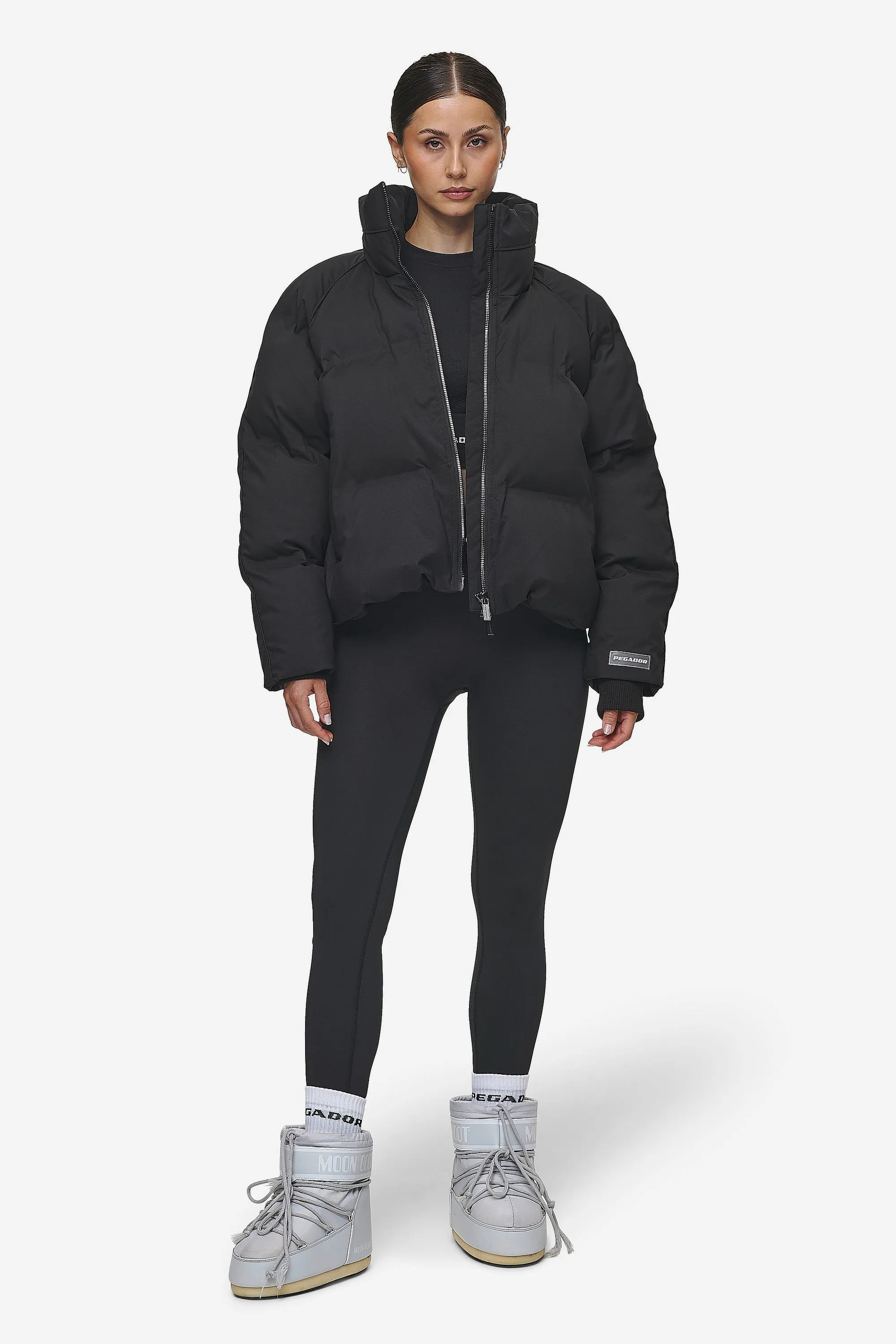 Henra Oversized Raglan Puffer Jacket Black