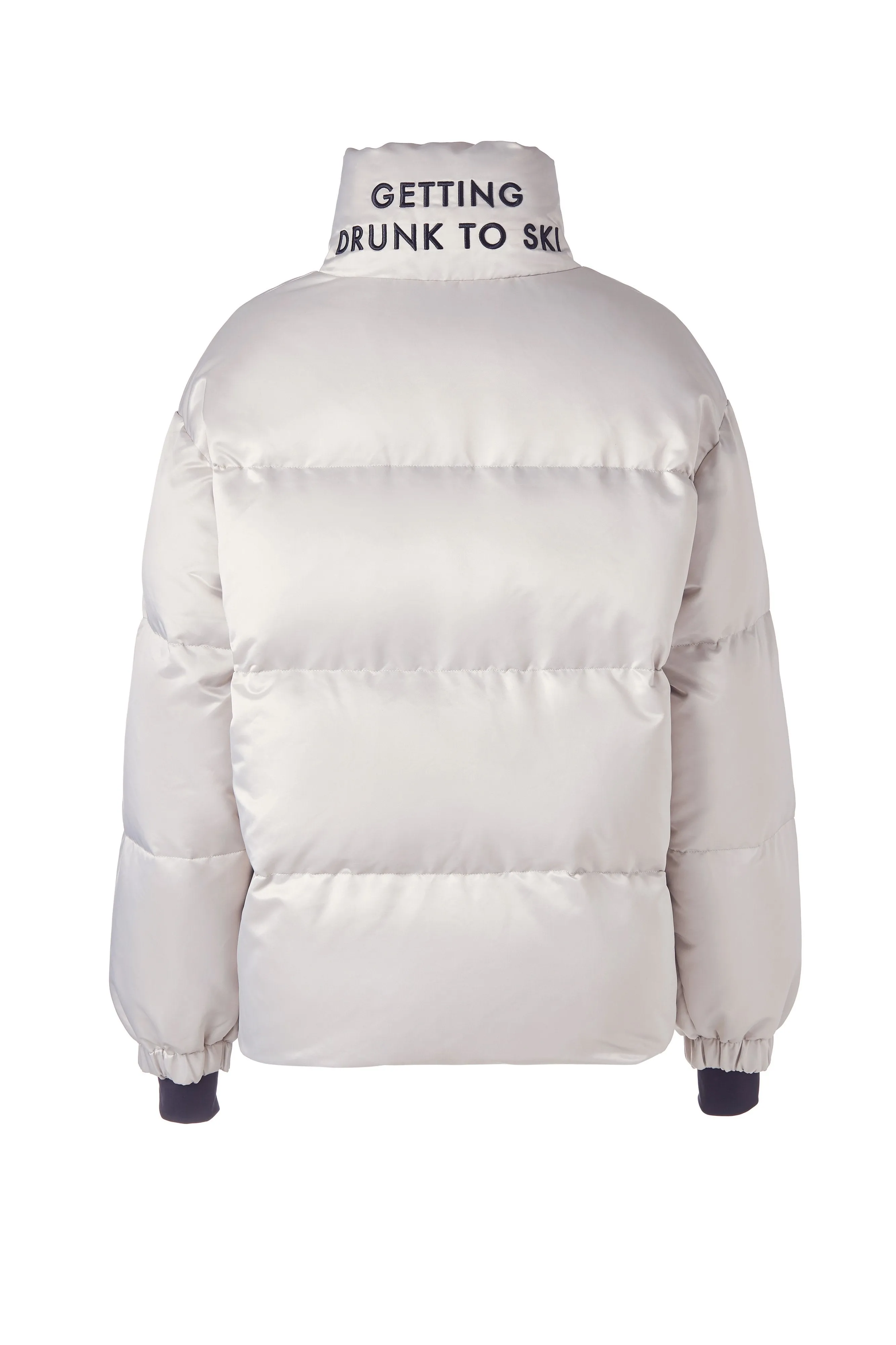 Human Zip Up Puffer Ski Jacket(Sliver)