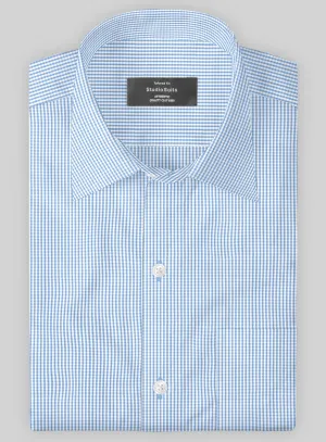 Italian Lombardo Mini Gingham Blue Checks Shirt