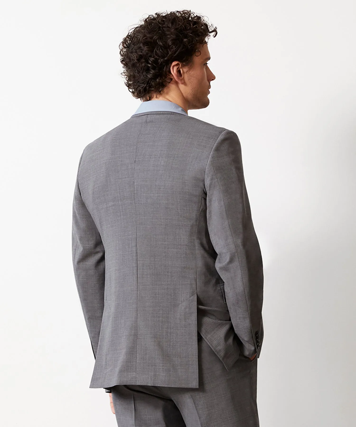 Italian Tropical Wool Sutton Suit Jacket in Charcoal