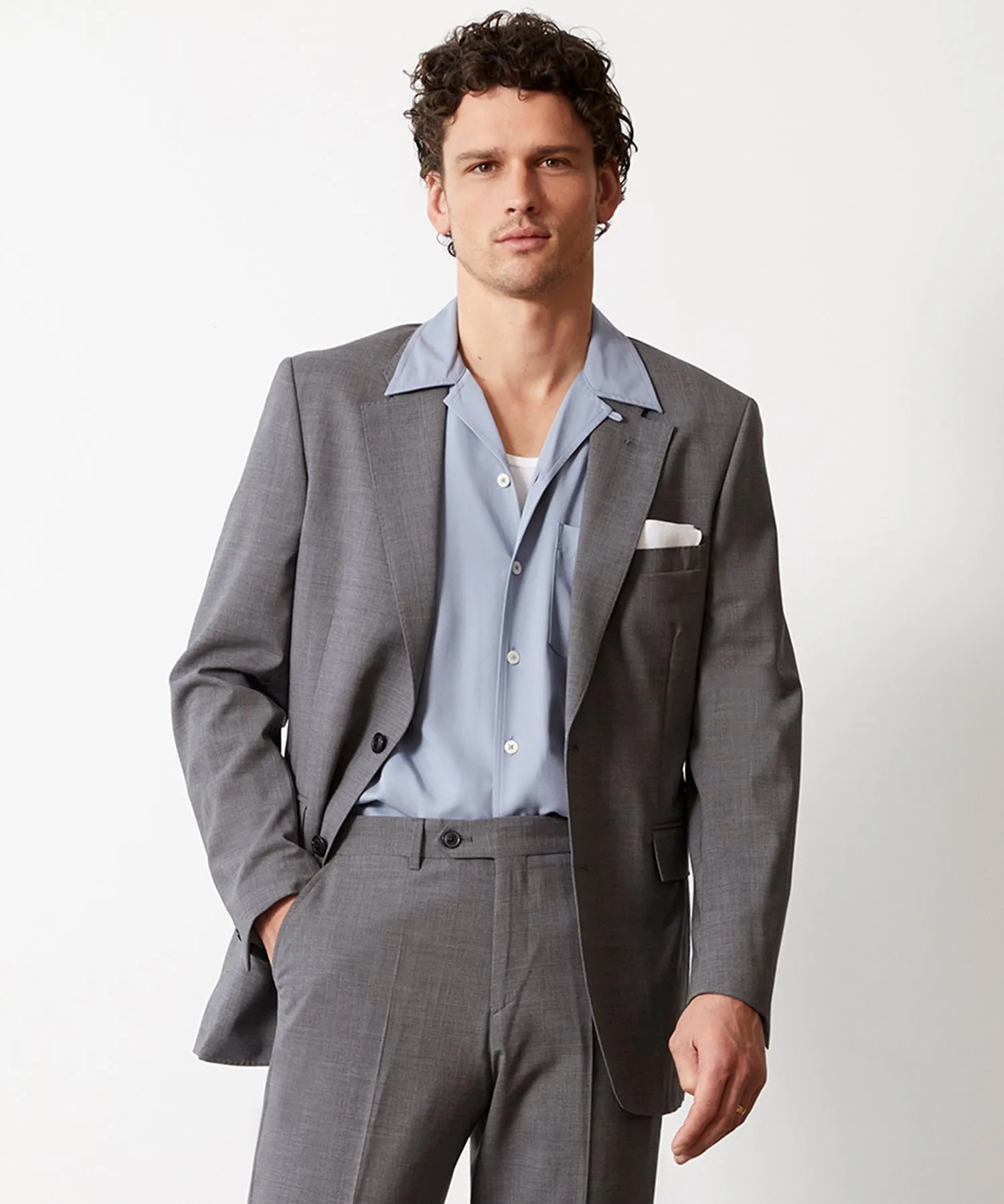 Italian Tropical Wool Sutton Suit Jacket in Charcoal