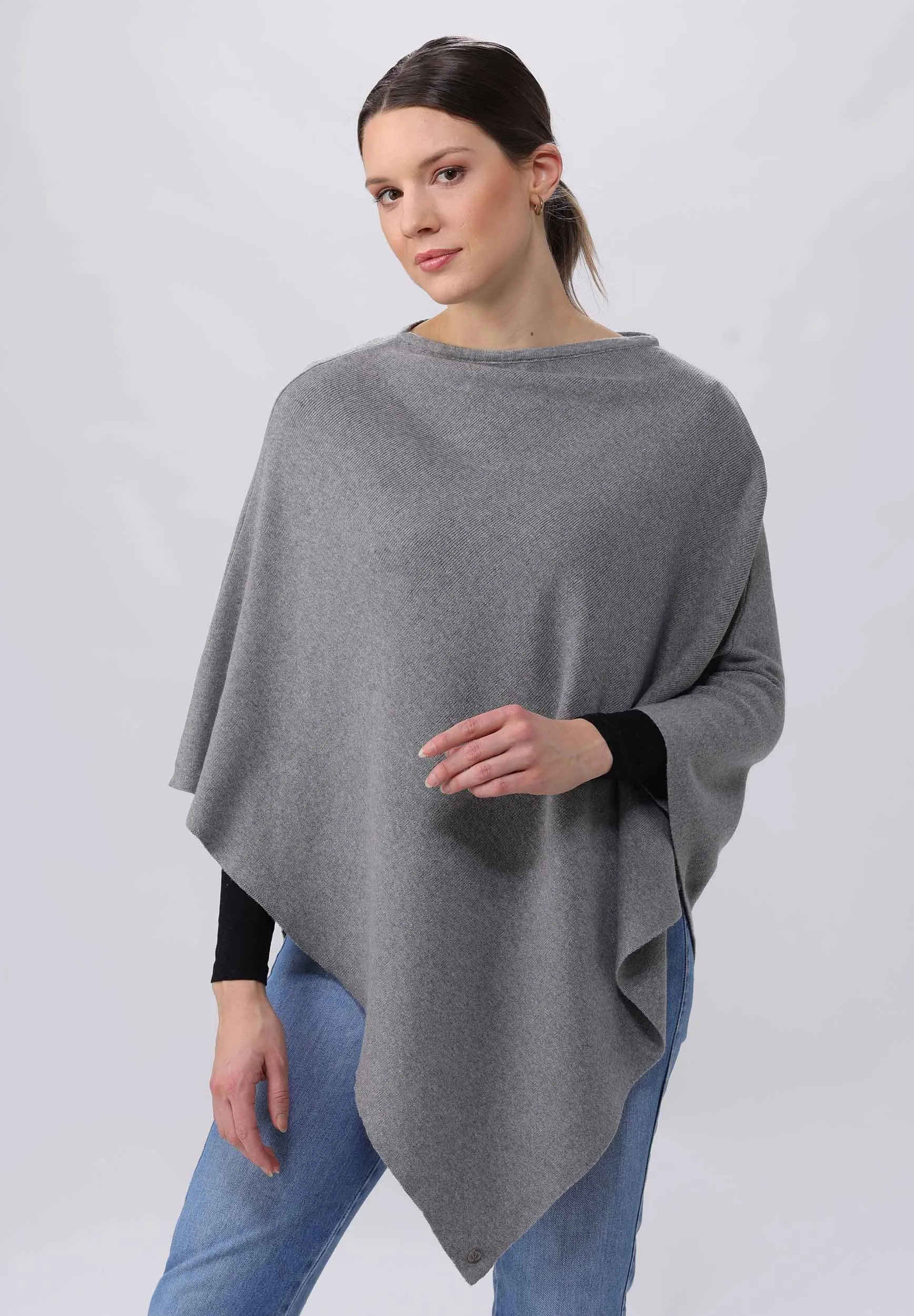 Jersey Knit Cotton Blend Poncho