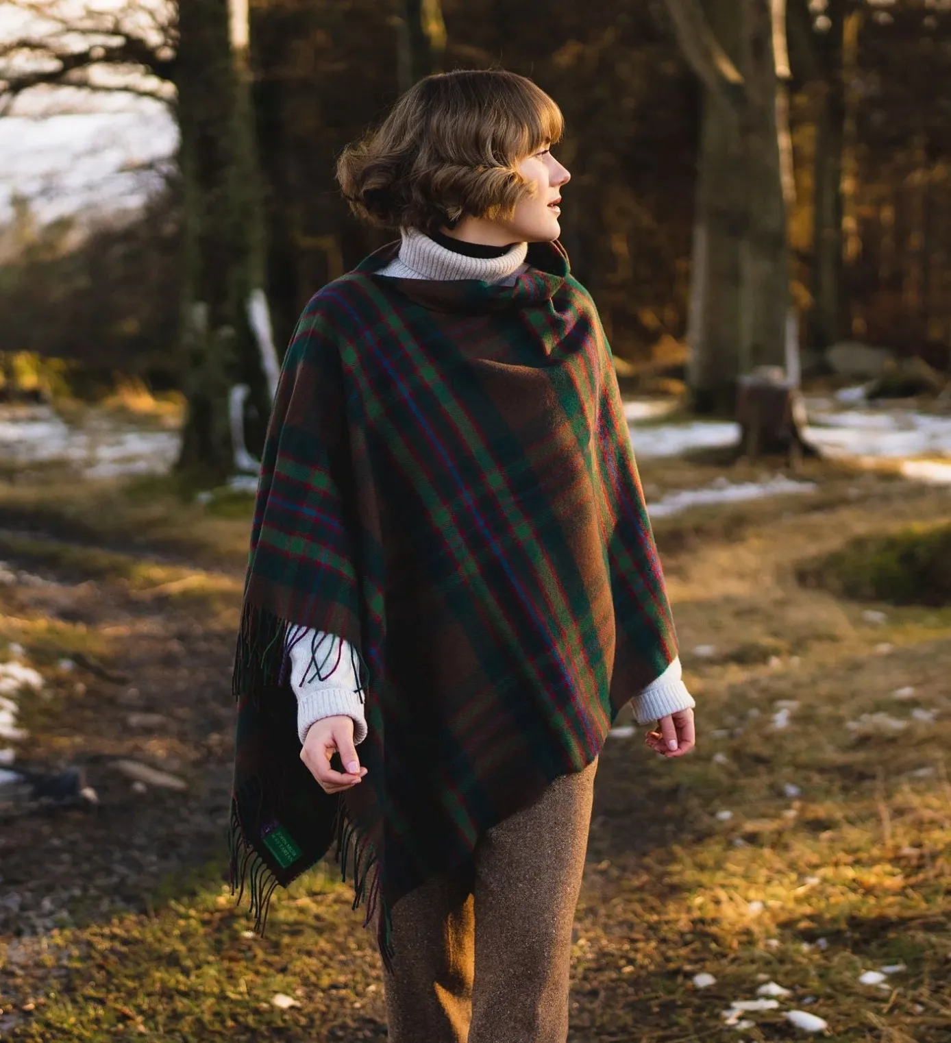 John Muir Way Tartan Lambswool Poncho