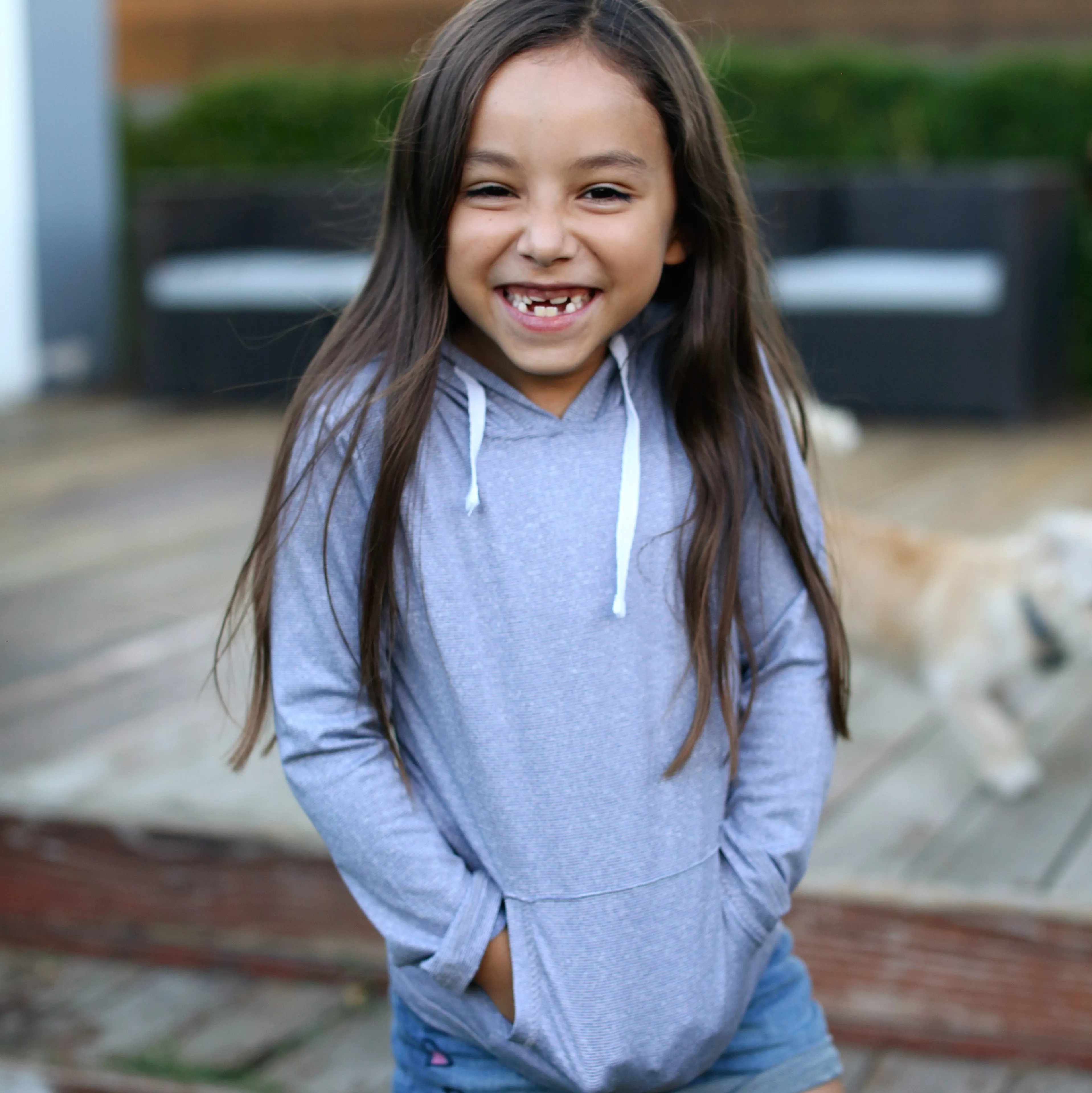 Kids Long Sleeve Hoodie - Light Navy