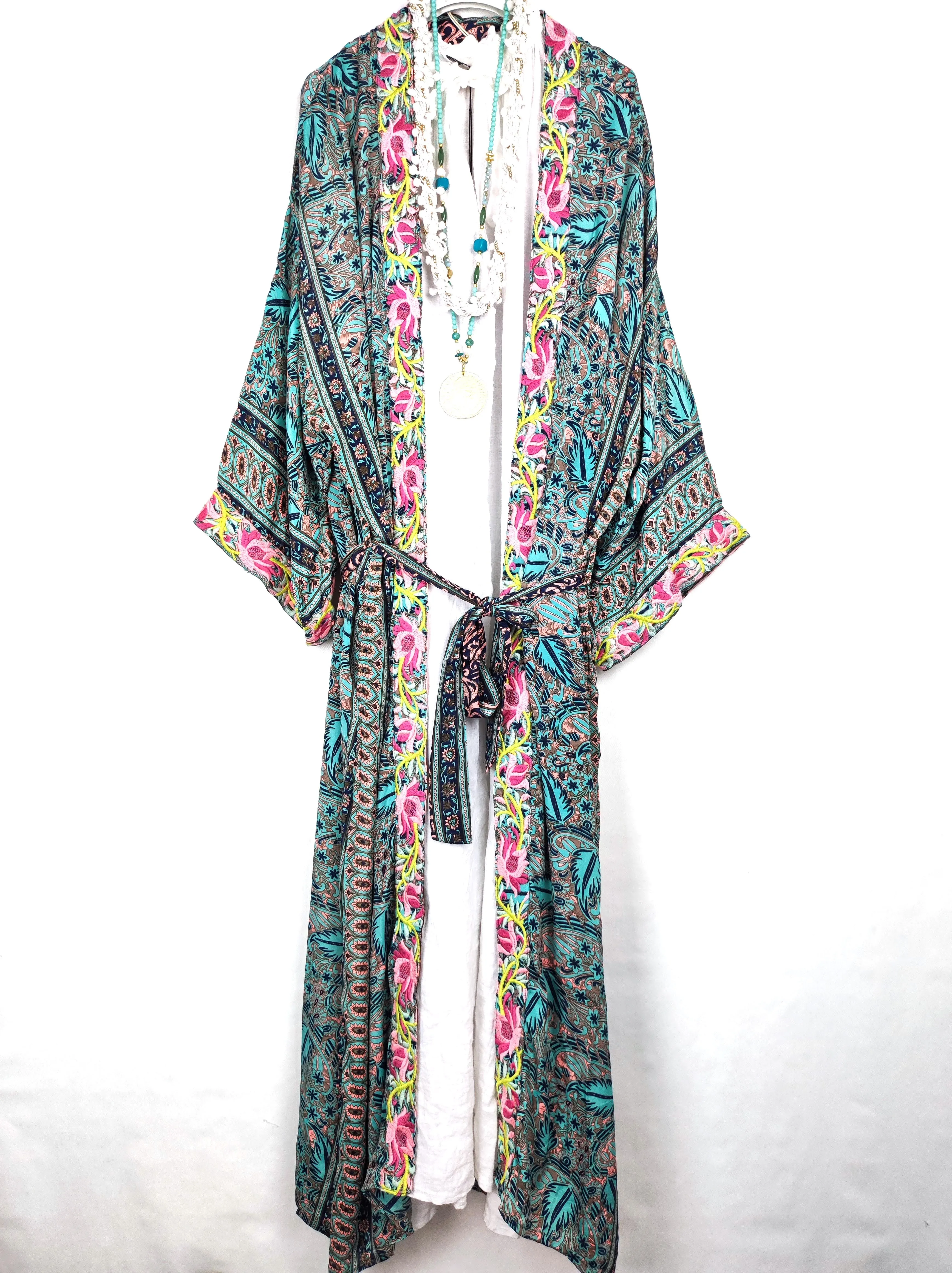 KIMONO BLUMEN STICKEREI PAISLEY MULTICOLOR ONE SIZE