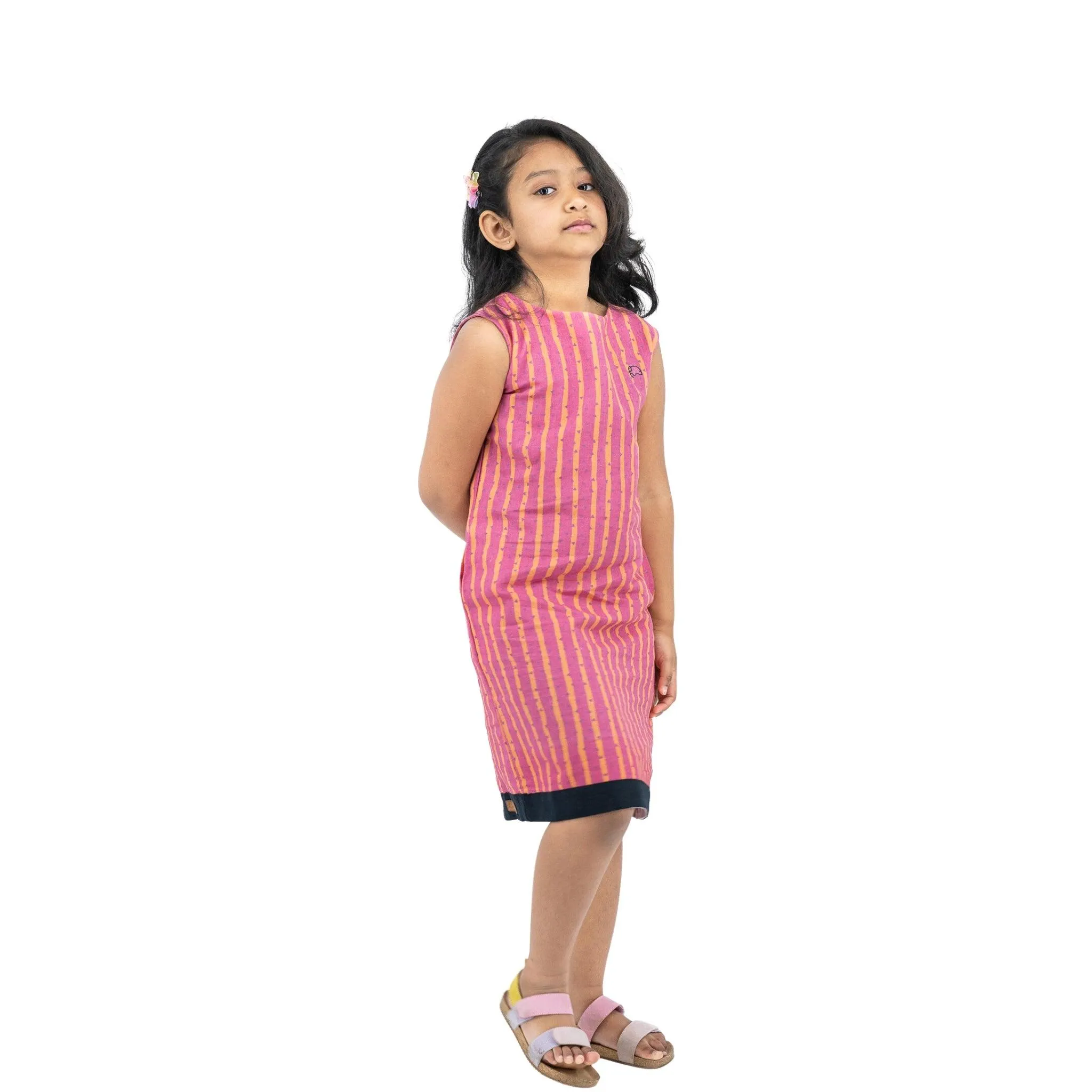 Linen Cotton Kids’ Frock in Lilac Rose