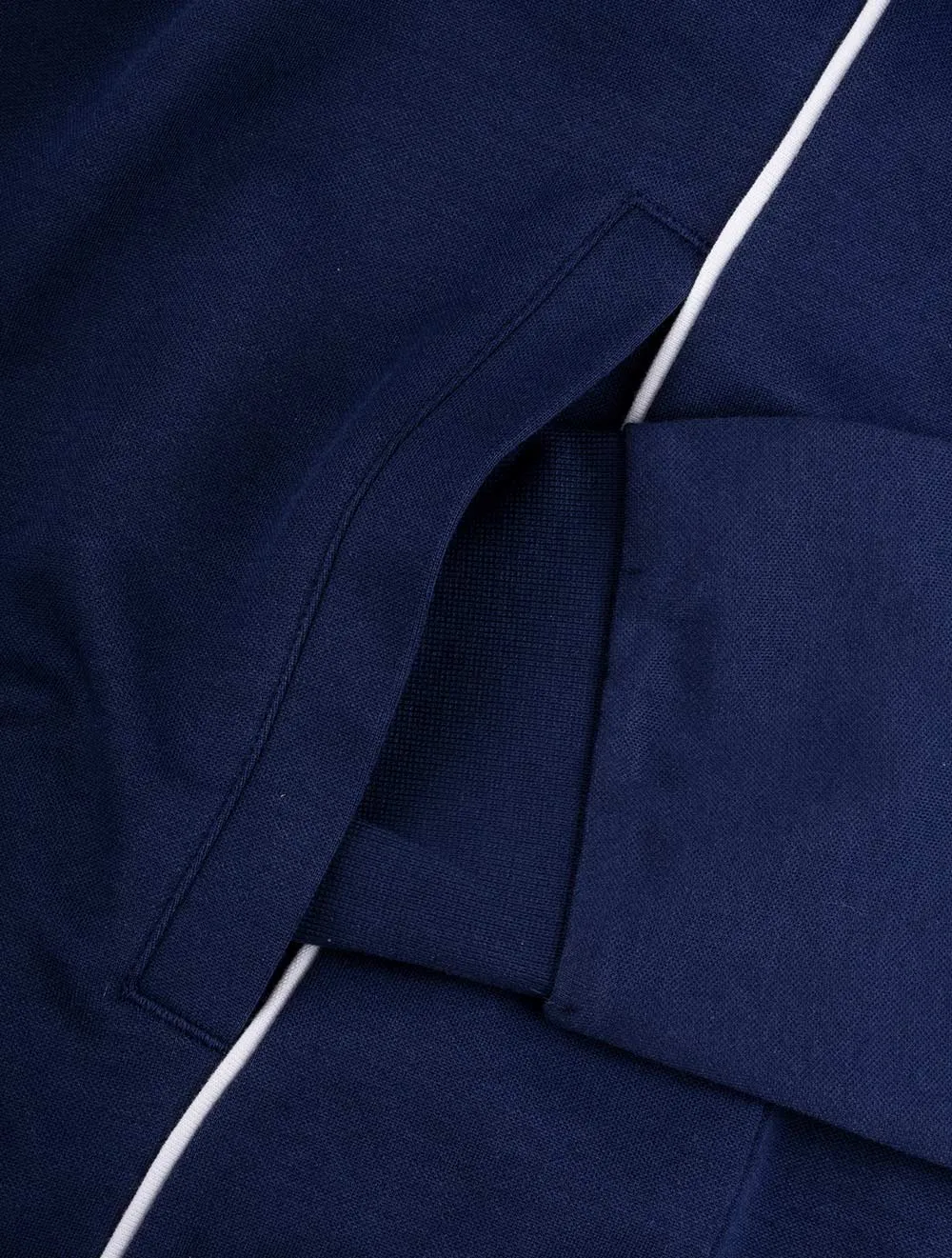 Logo Loungewear Jacket in Cotton-blend Pique Blue