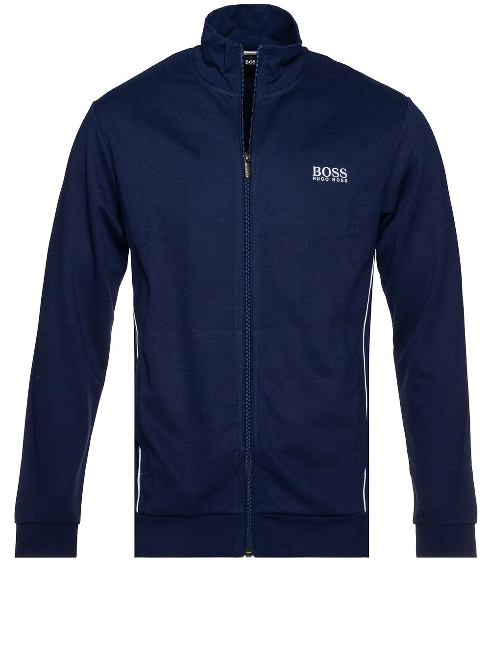 Logo Loungewear Jacket in Cotton-blend Pique Blue