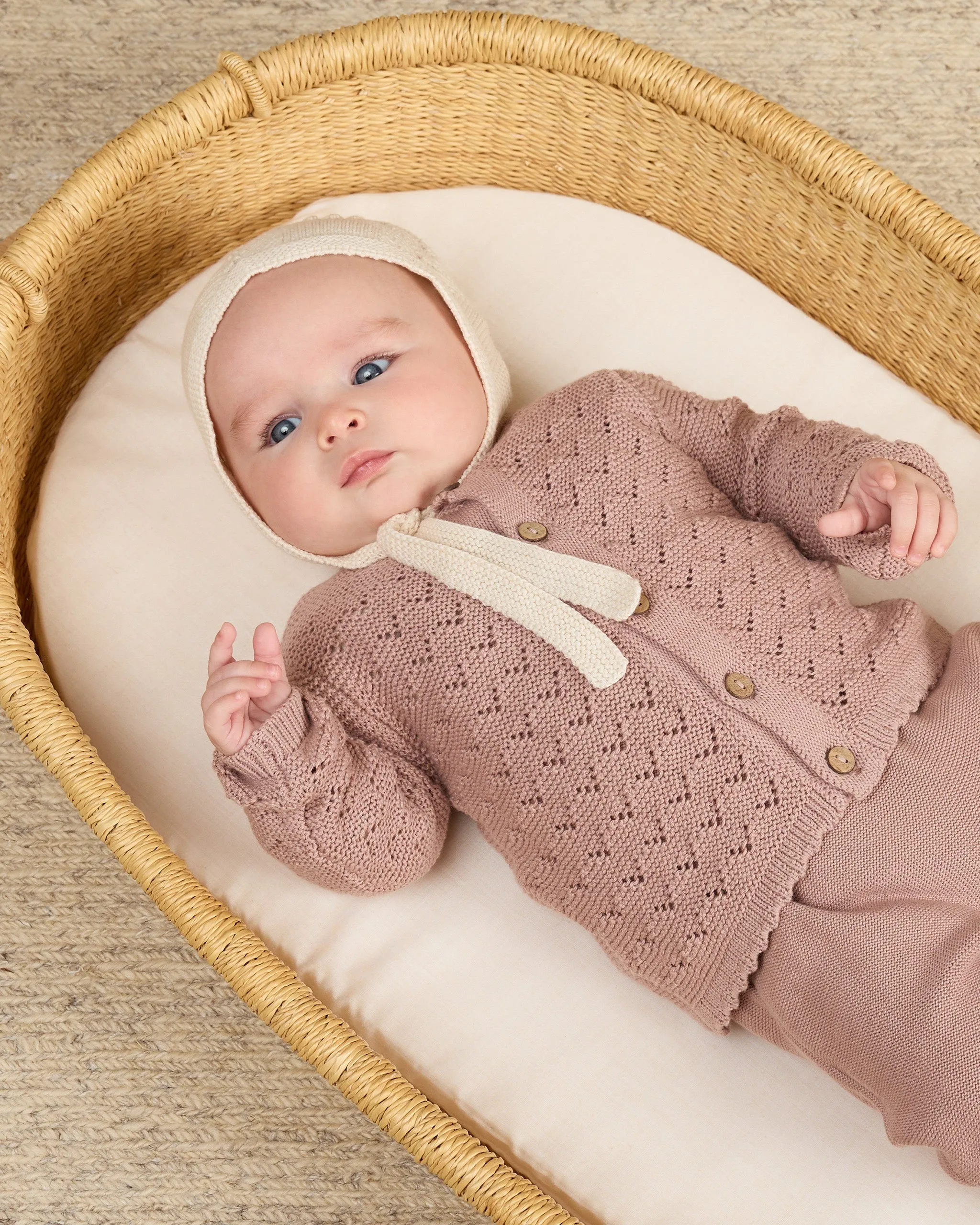 Mauve Scalloped Cardigan