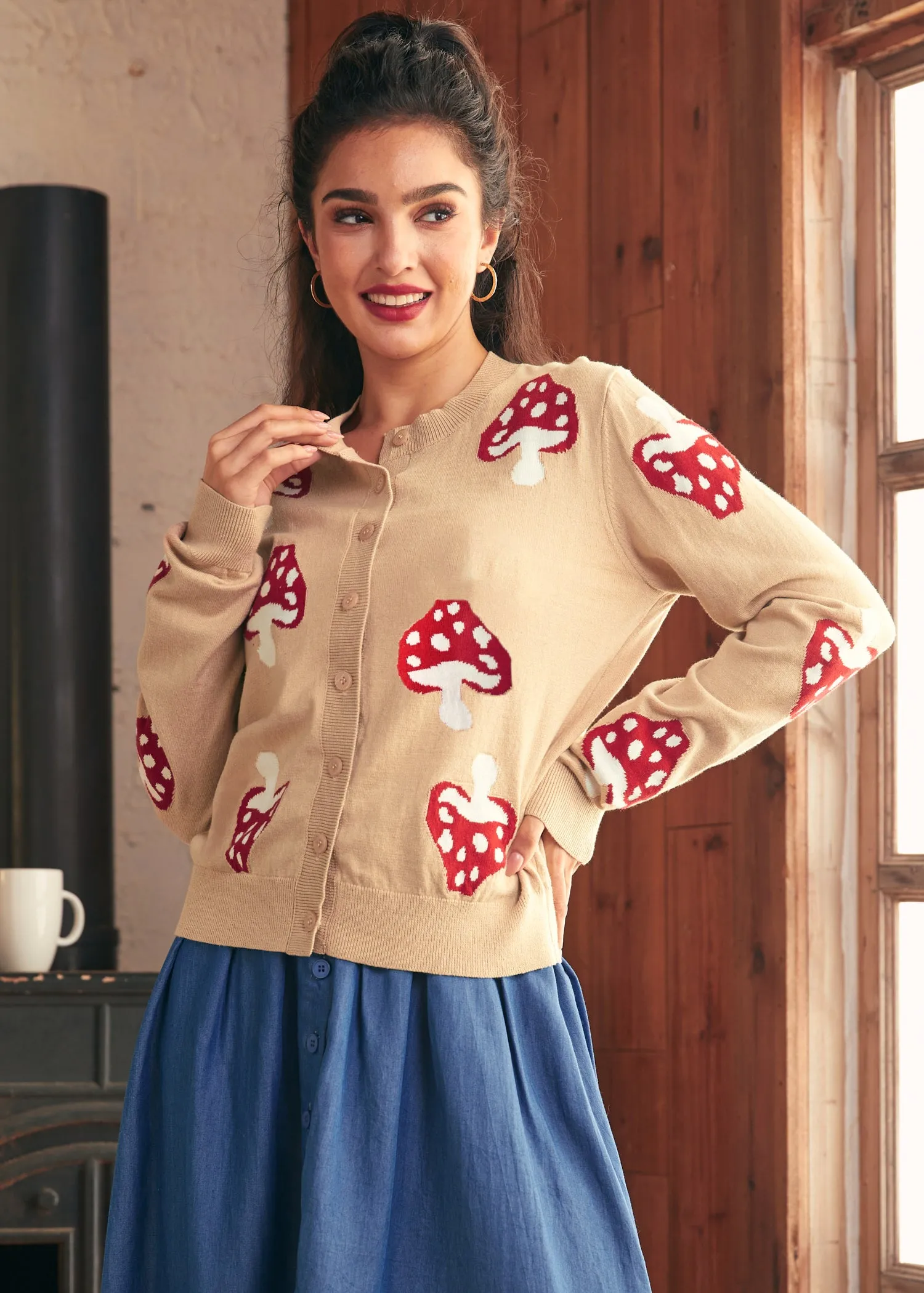 Mushroom When Classic Calls Cardigan