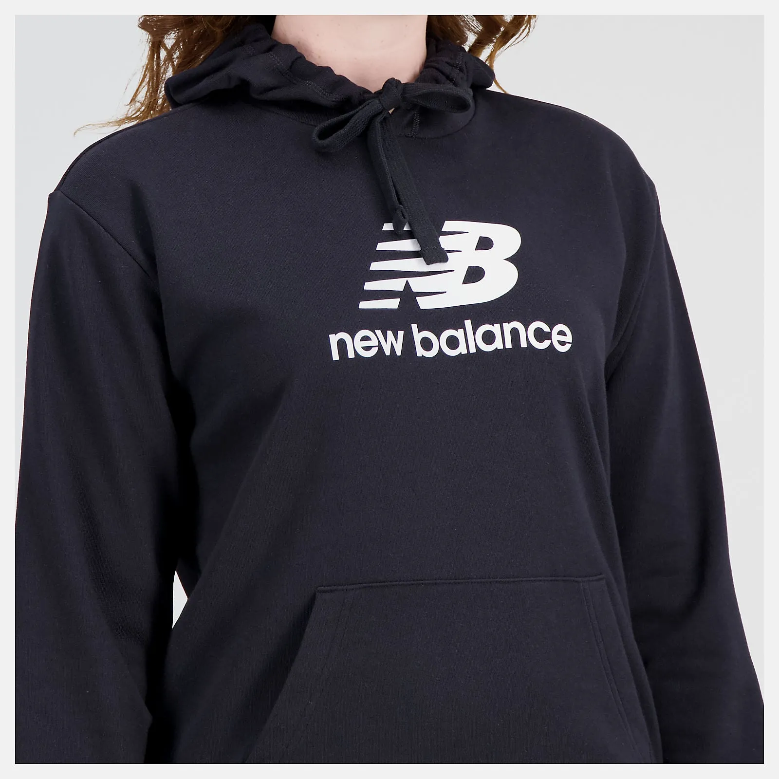 New Balance Essential Stacked Logo French Terry Hoodie - Womens - Black