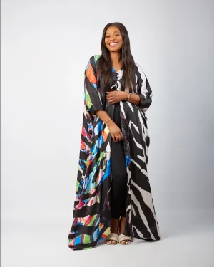 New in African Print Silk Kimono - Chetachi