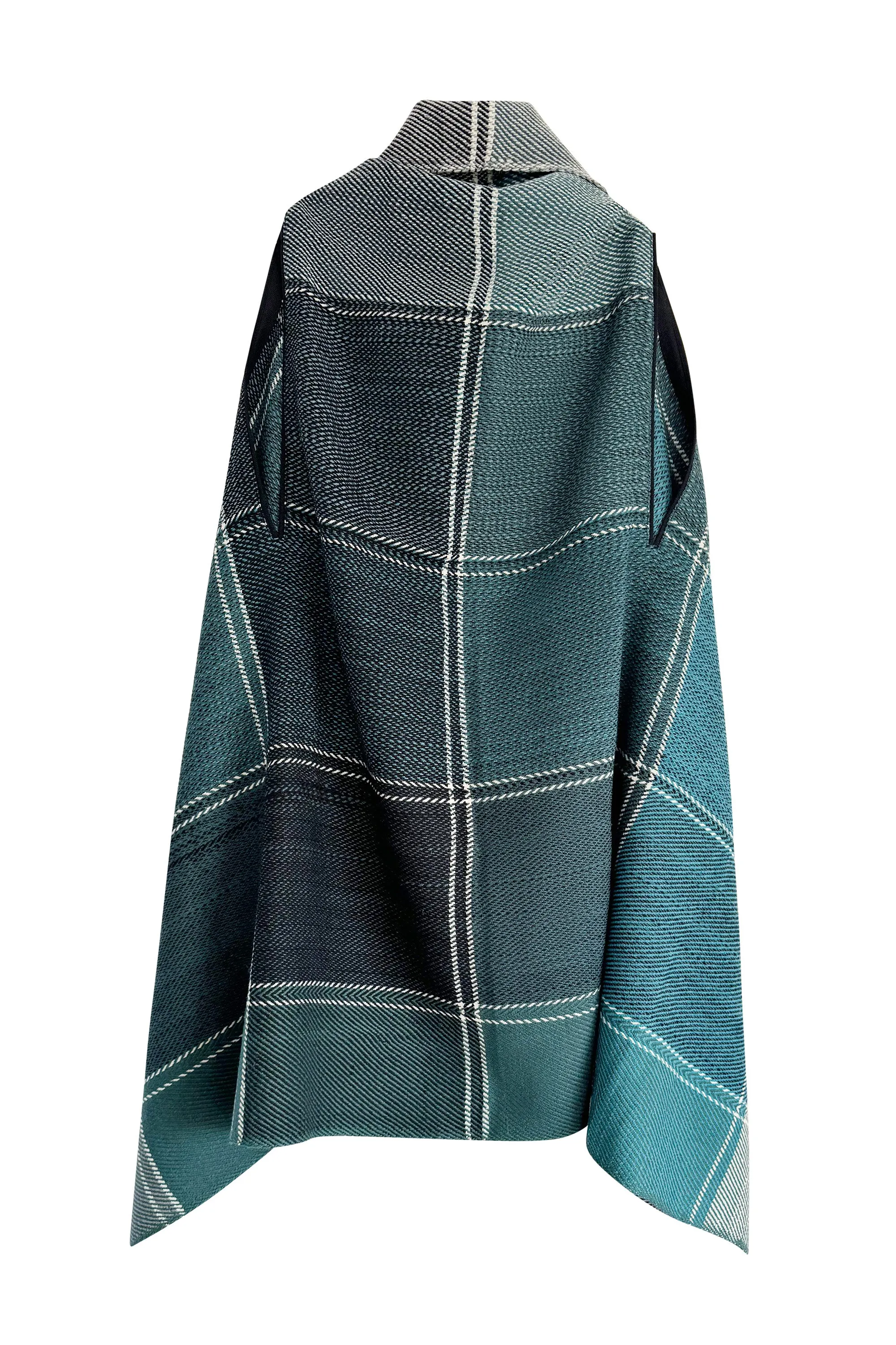 NEW! PETITE PLAID Wool Cape Tranquility