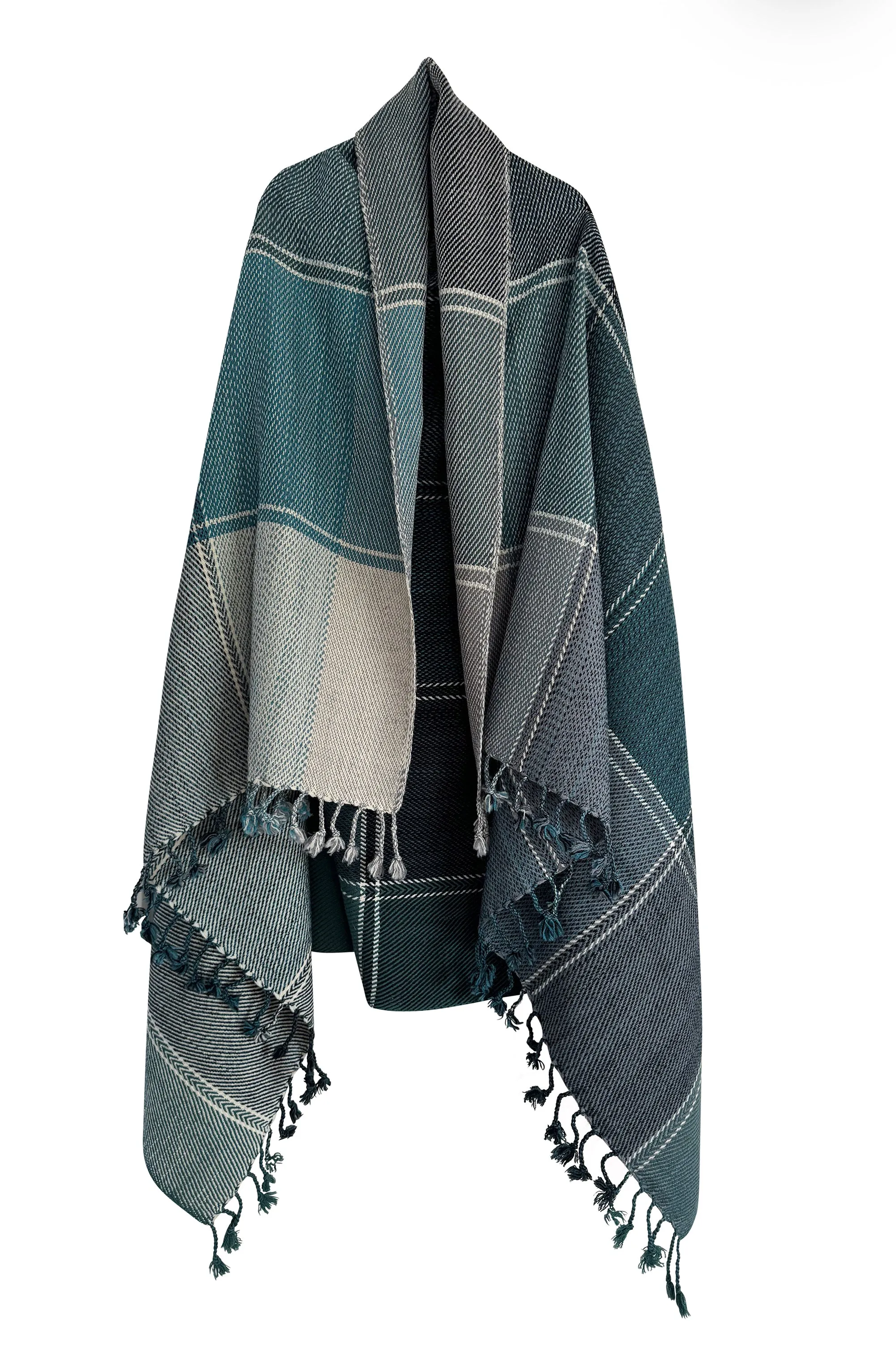 NEW! PETITE PLAID Wool Cape Tranquility