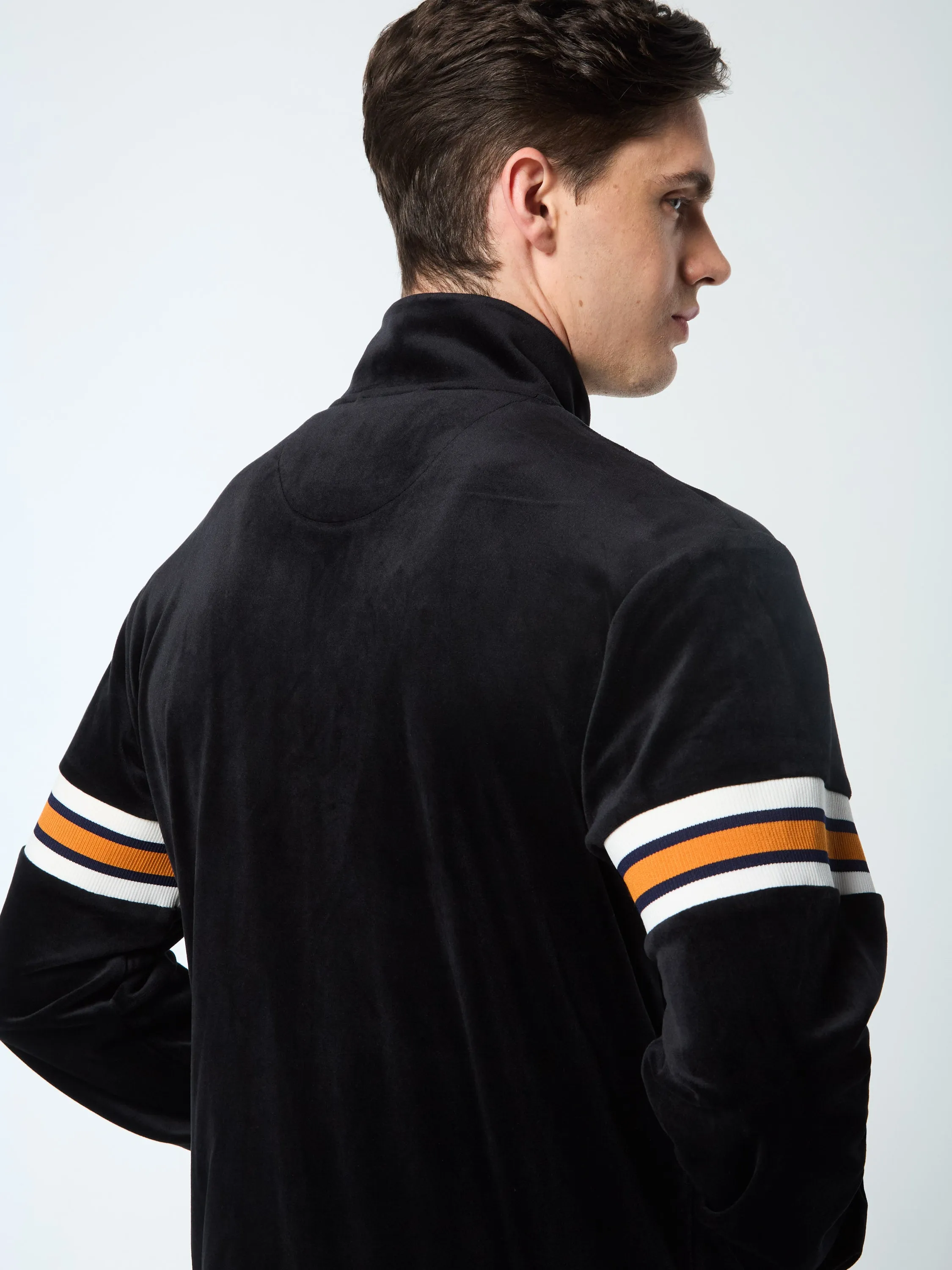 Ostuni Velour Track Jacket- Black Beauty