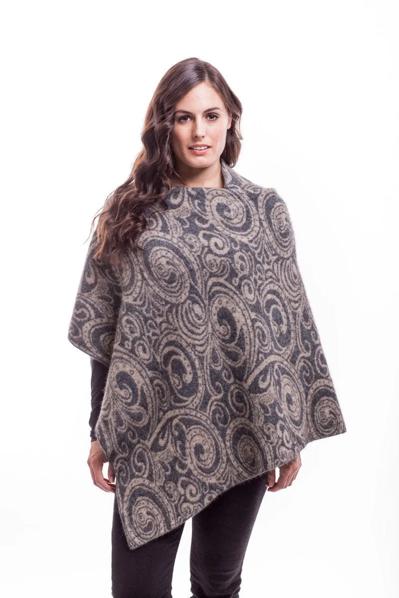 Possum Merino Paisley Poncho