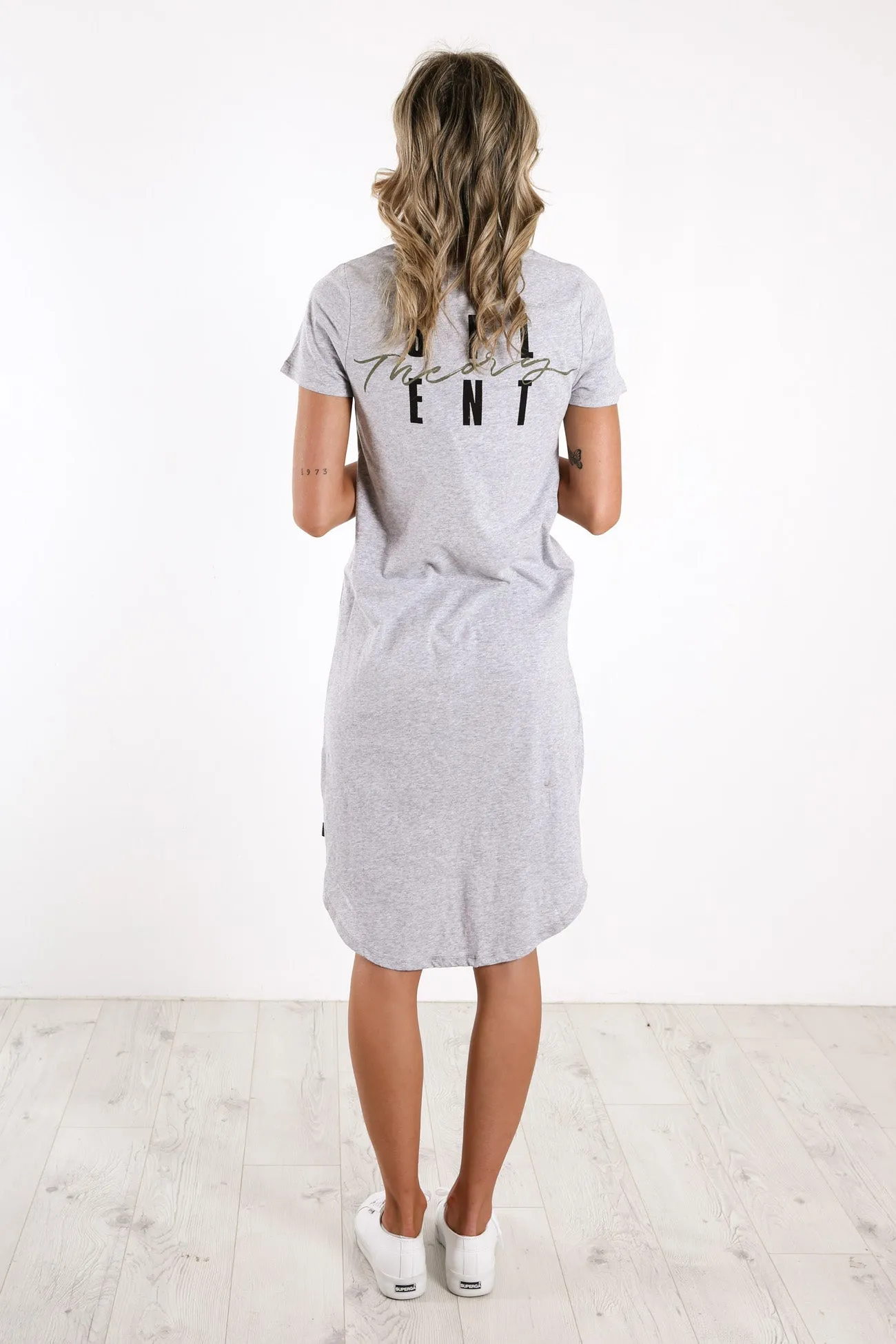 Present Twisted Tee Dress Grey Marle