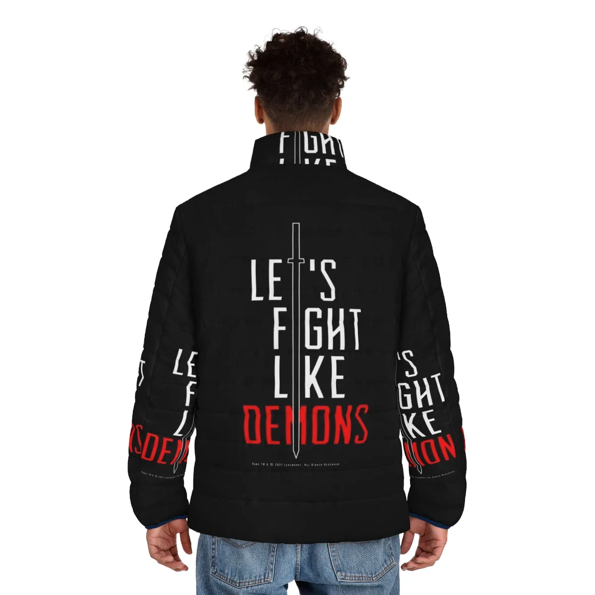 "Dune Inspired Atreides House Puffer Jacket - Fight Like Demons"