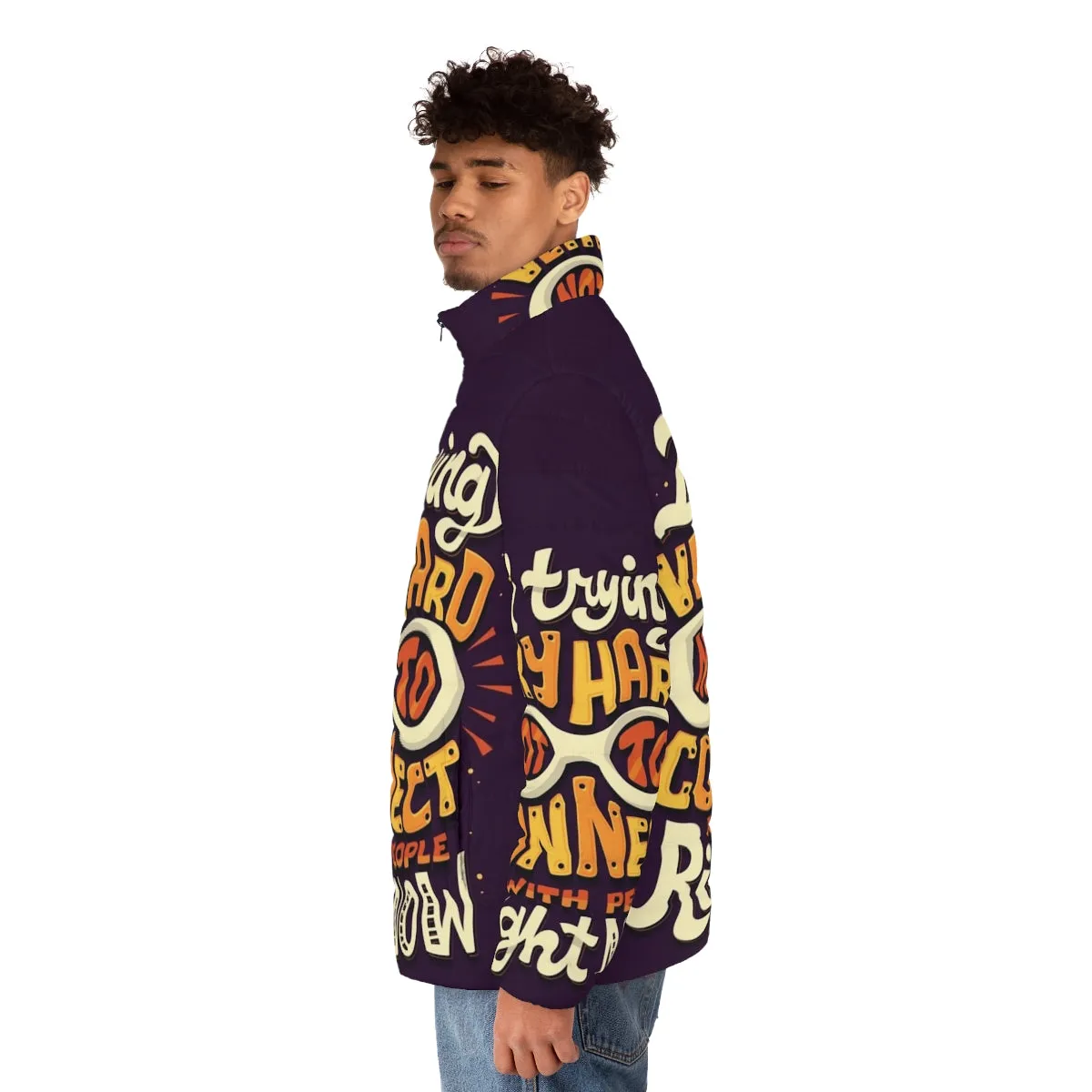 "Not To Connect With People" Puffer Jacket | Schitt's Creek Inspired Graphic Tee