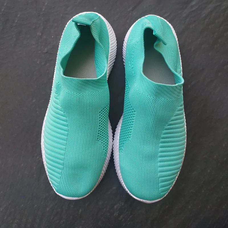 Slip-on Mesh Fabric Ergonomic Outdoor Sneakers for Women