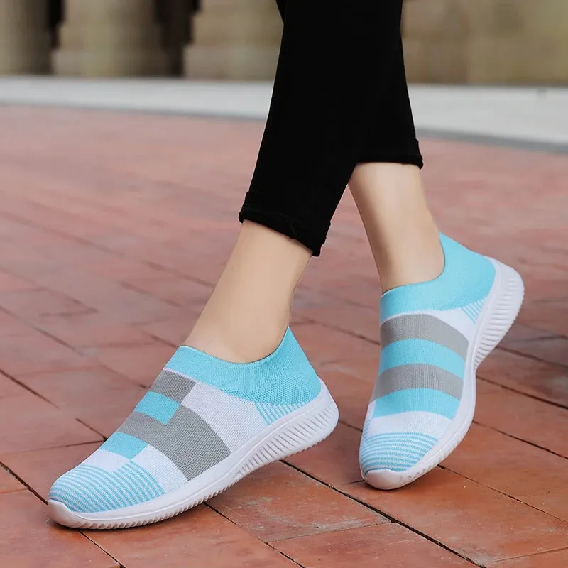 Slip-on Mesh Fabric Ergonomic Outdoor Sneakers for Women