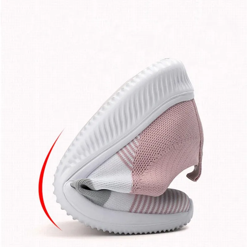 Slip-on Mesh Fabric Ergonomic Outdoor Sneakers for Women