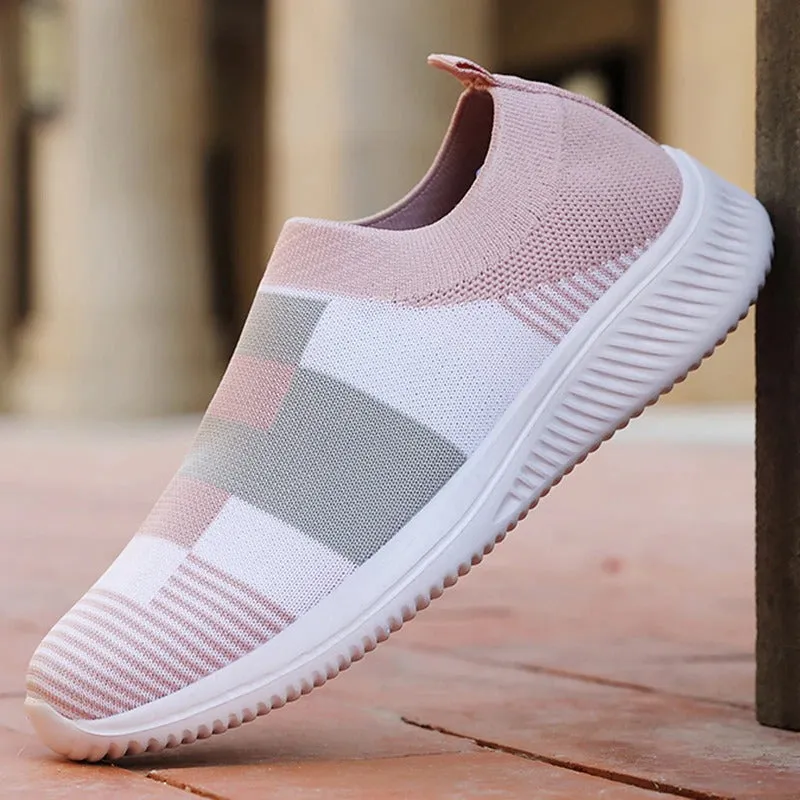 Slip-on Mesh Fabric Ergonomic Outdoor Sneakers for Women