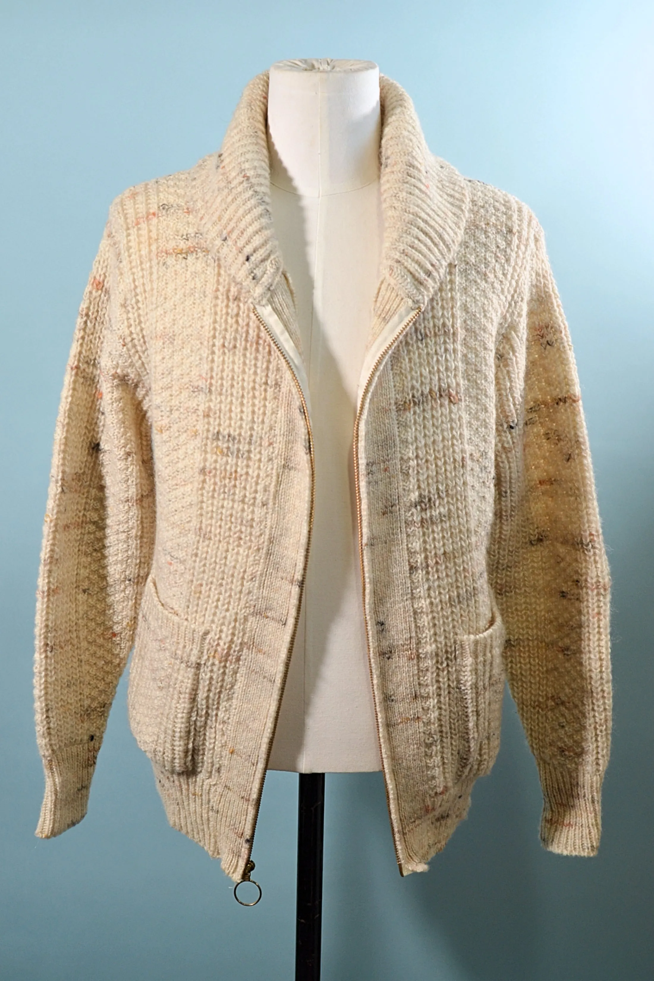 SOLD Vintage Pendleton Wool Cardigan Zip Front Sweater, L