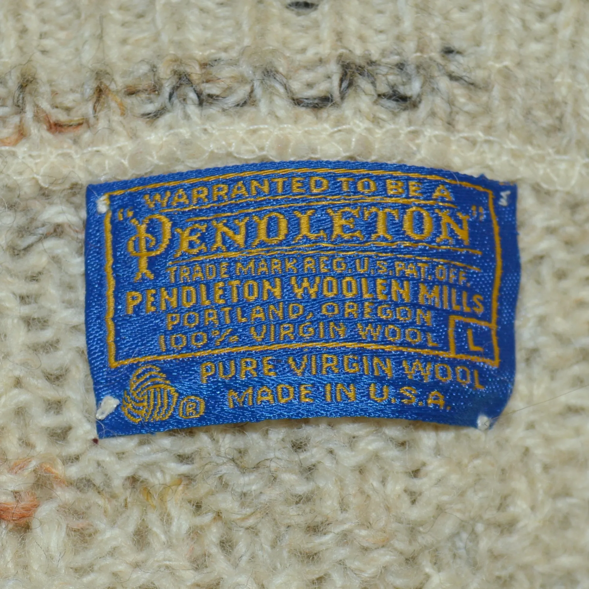 SOLD Vintage Pendleton Wool Cardigan Zip Front Sweater, L