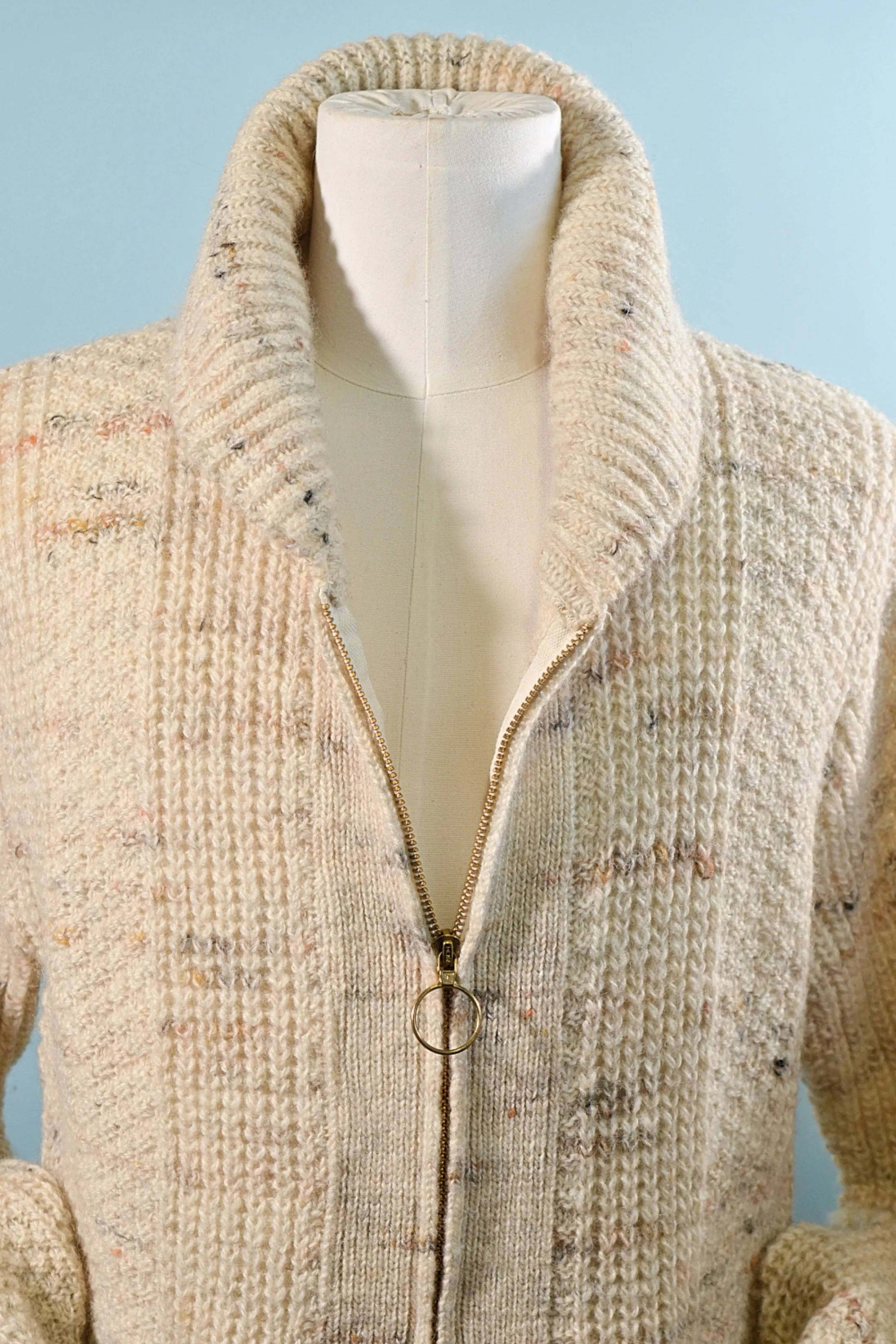 SOLD Vintage Pendleton Wool Cardigan Zip Front Sweater, L