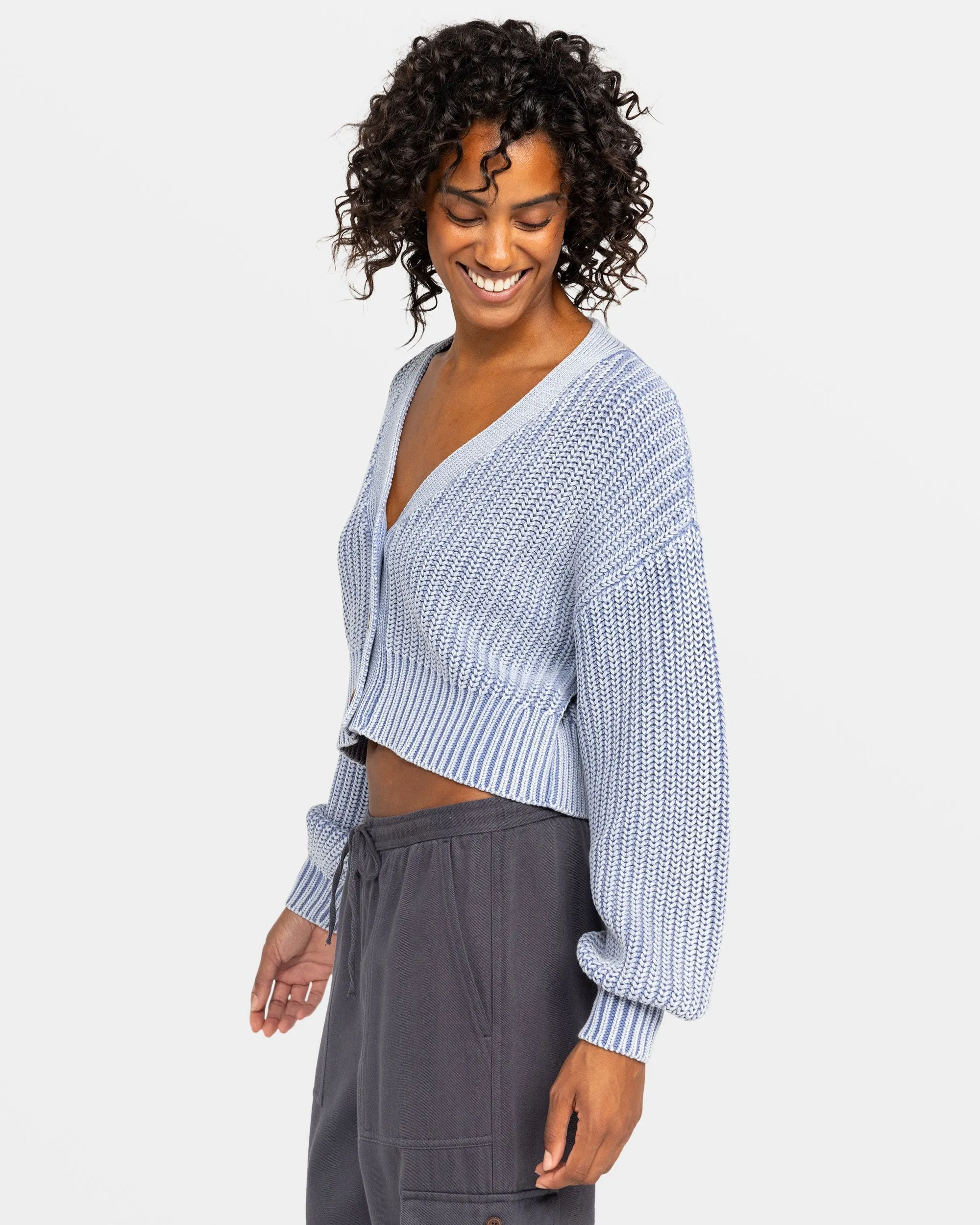 Sundaze Washed Cardigan - Infinity Blue